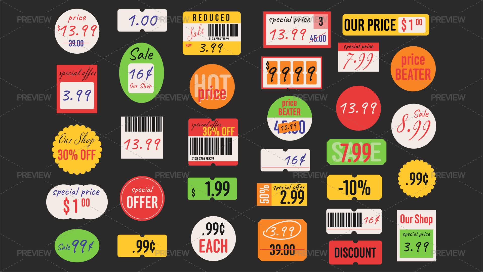 Shopping Price Tags - Graphics | Motion Array