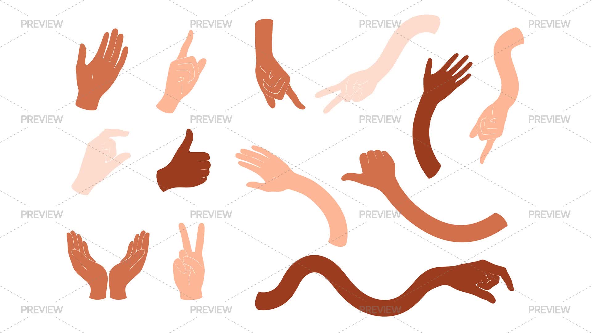 Motion Hand Sticker Wavy Hand Gestures - Graphics | Motion Array