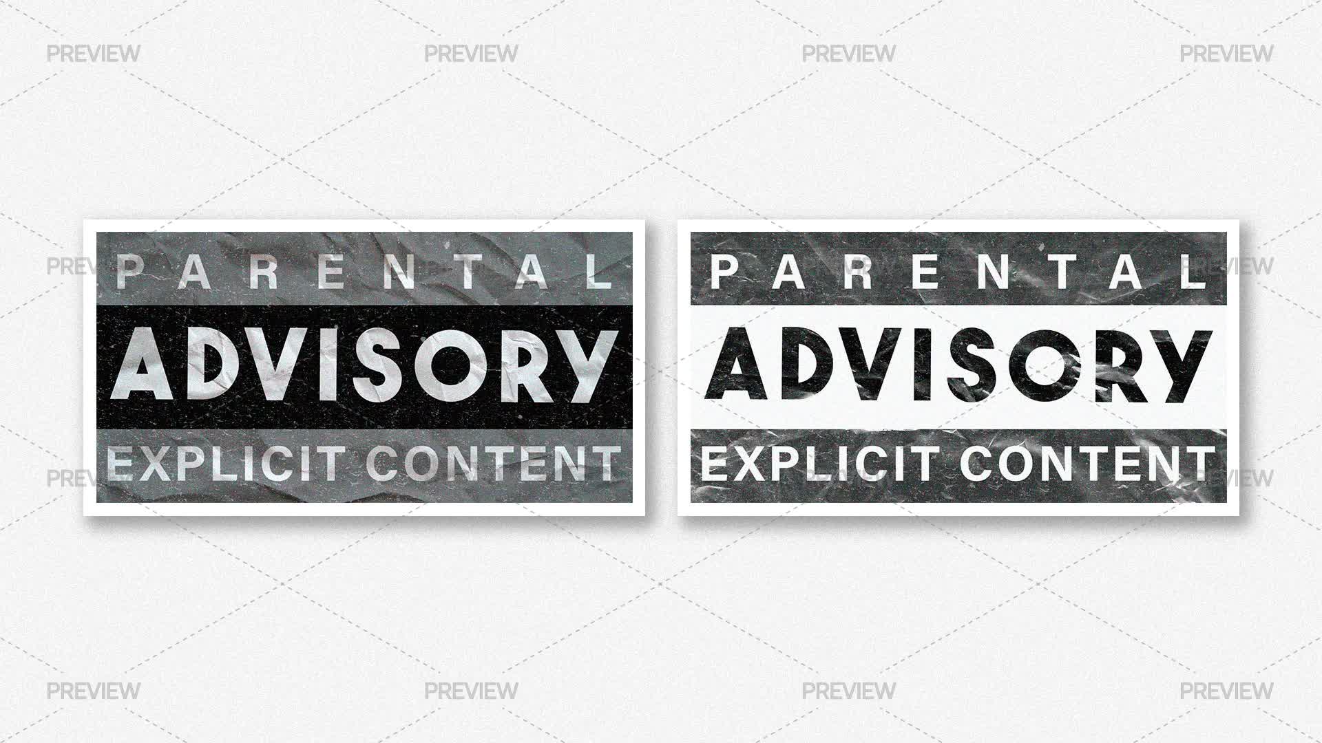 Parental Advisory Stickers - Graphics | Motion Array