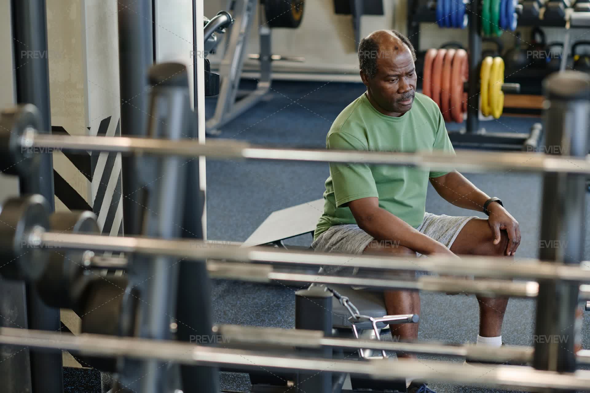 Intense Break Man Taking Break After Intense Workout - Stock Photos | Motion Array