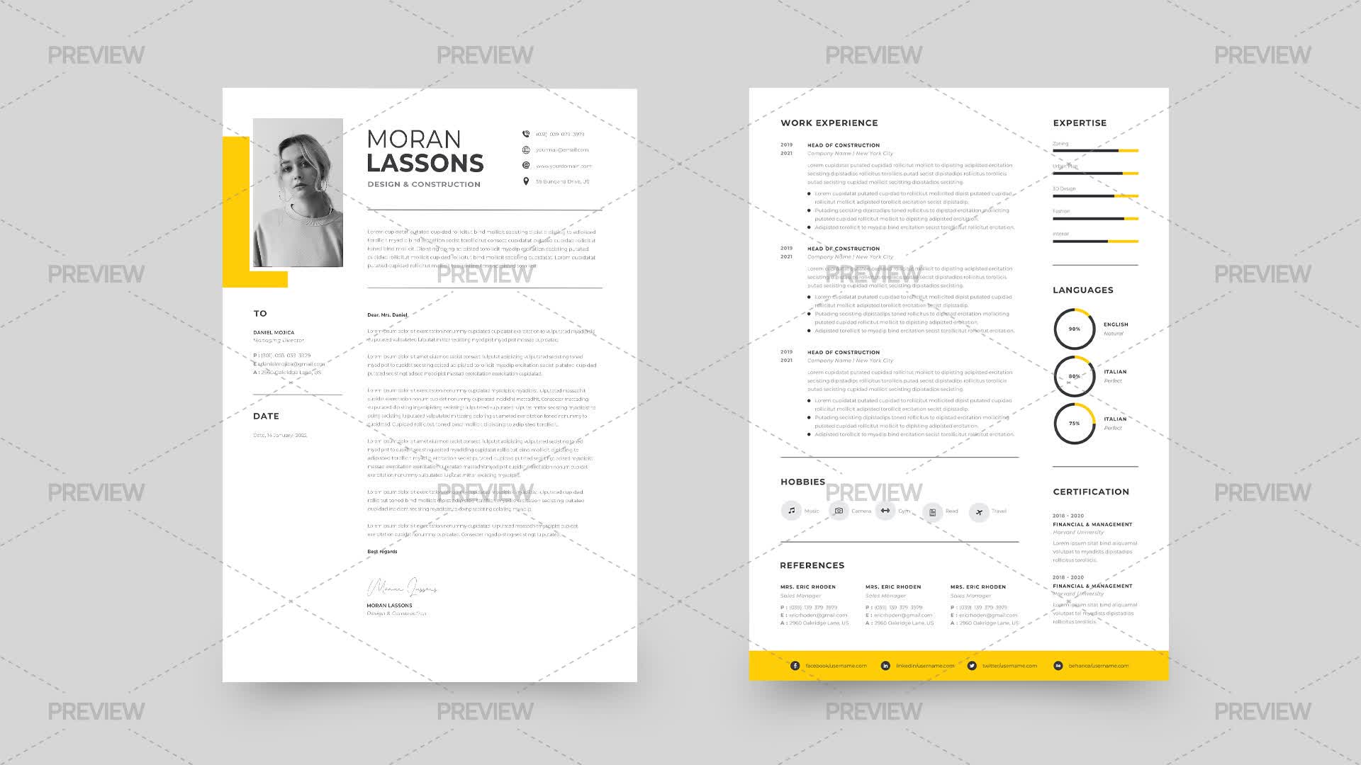 CV Resume Template - Graphics | Motion Array