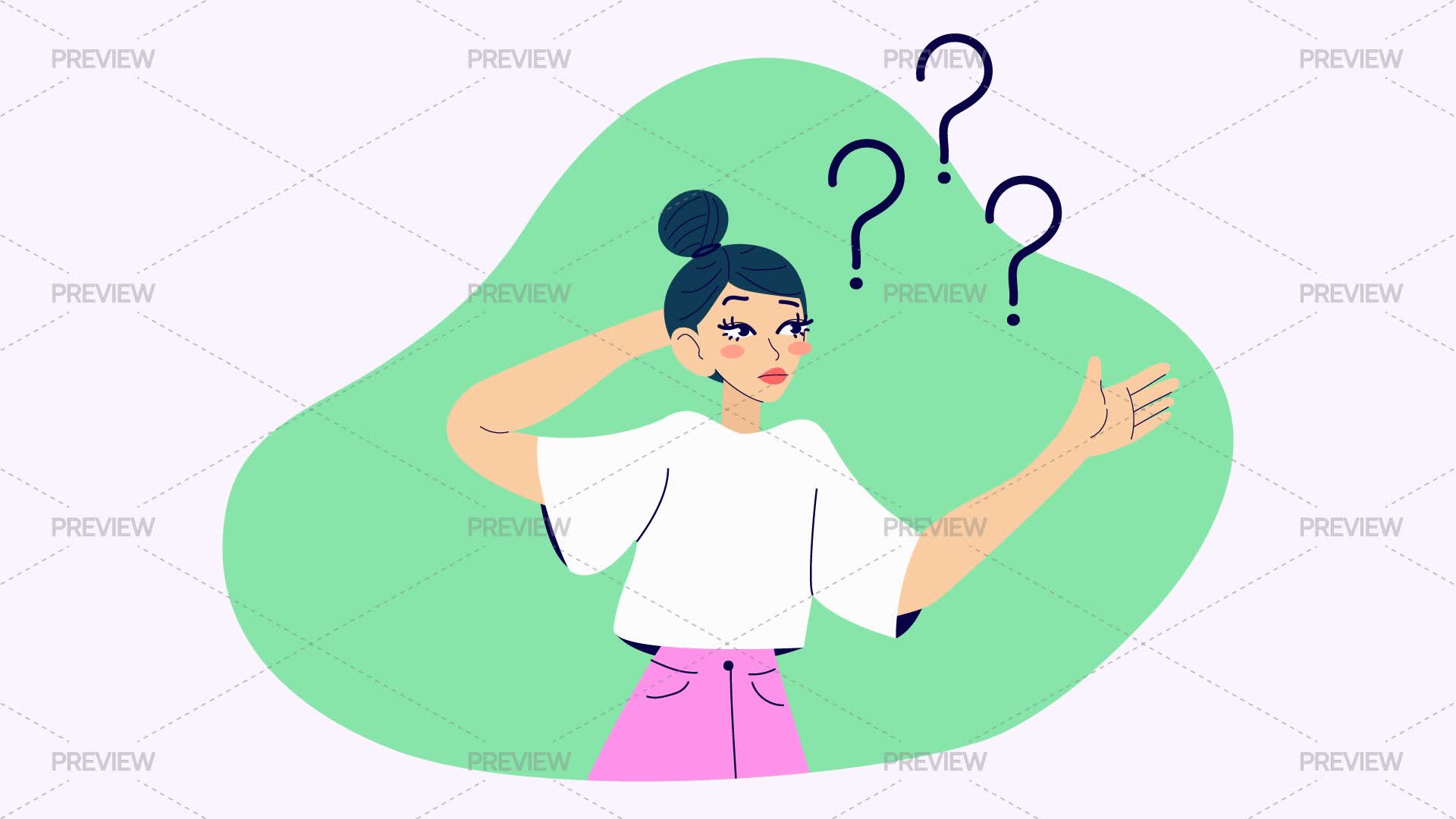 Confusing Random Graphic Confused Woman by Airo - Graphics | Motion Array