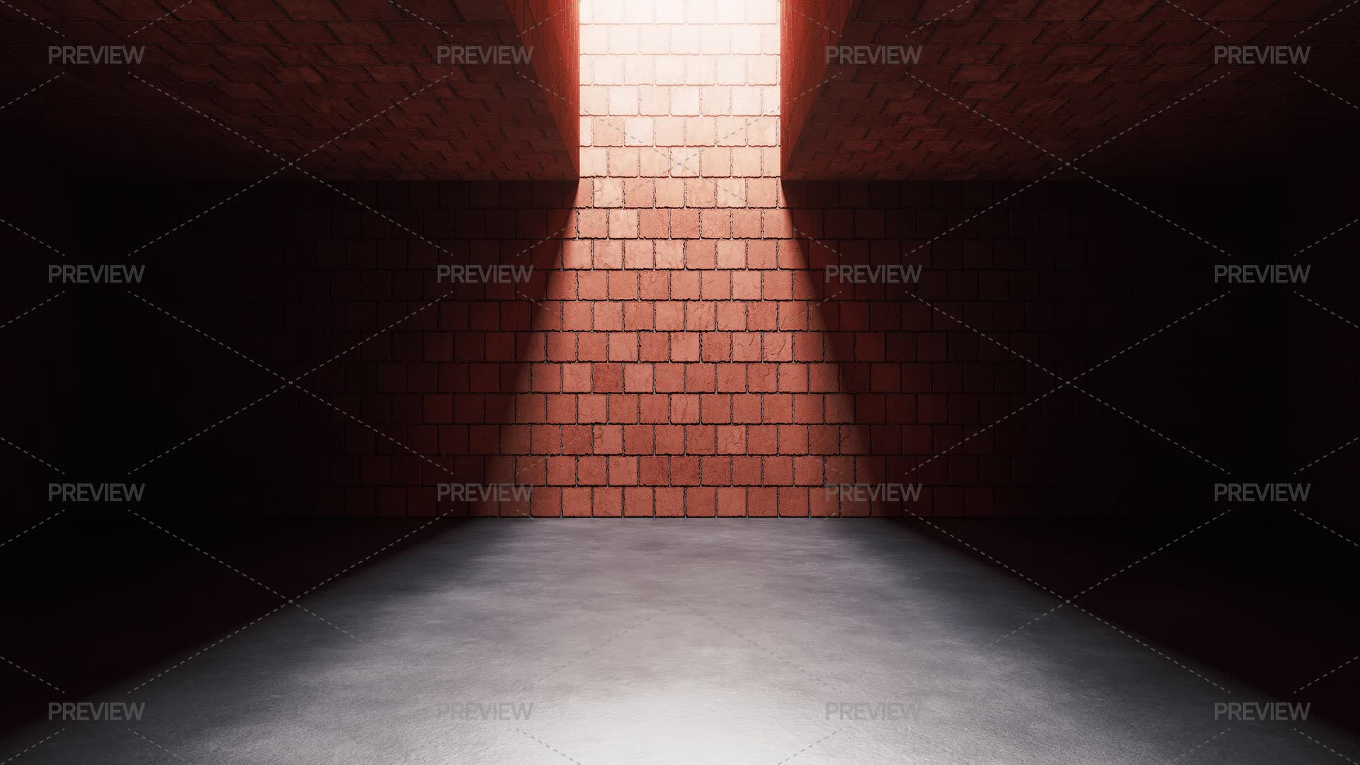 Empty Room With Brick Wall - Graphics | Motion Array