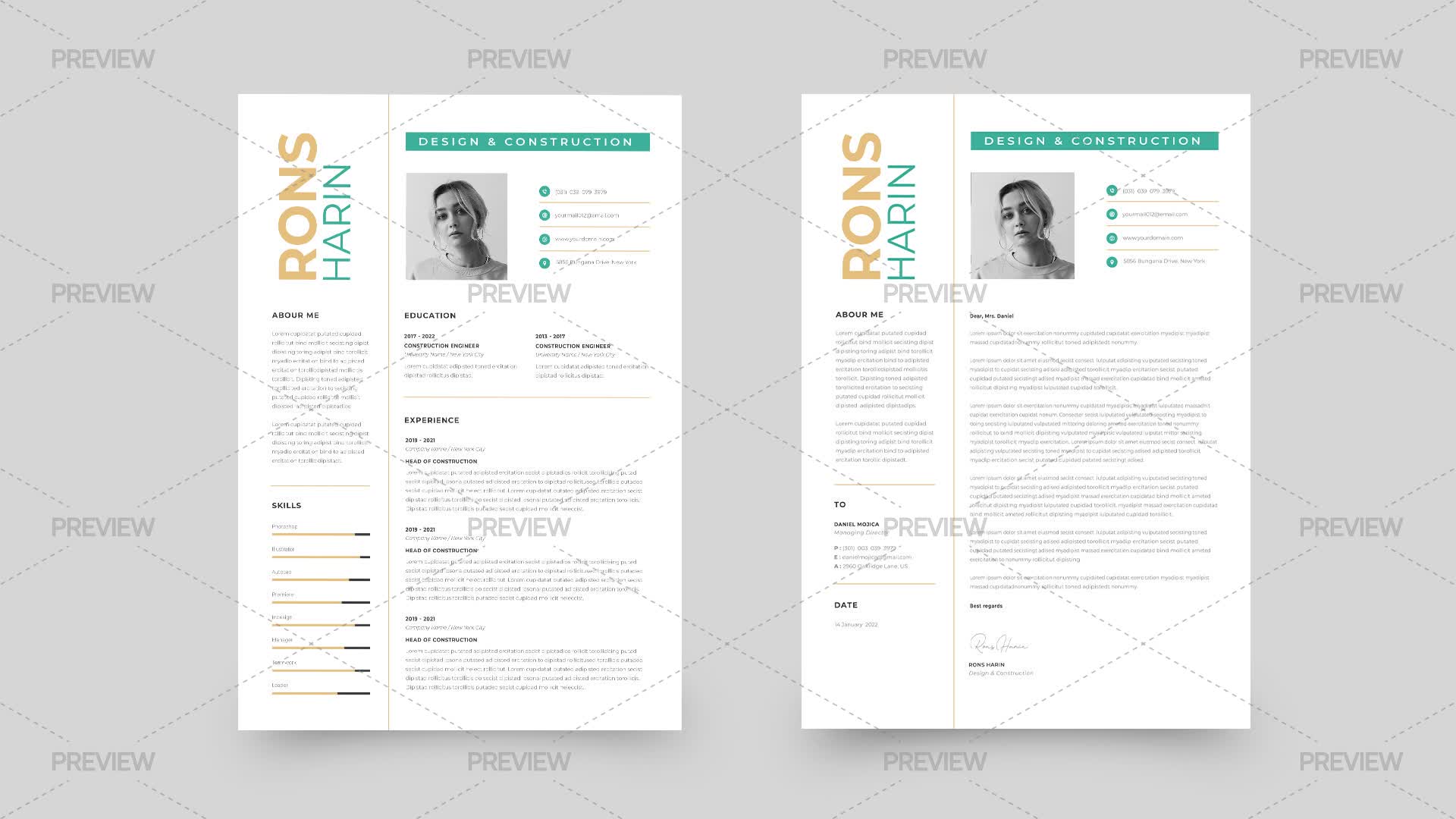 CV Resume Template - Graphics | Motion Array