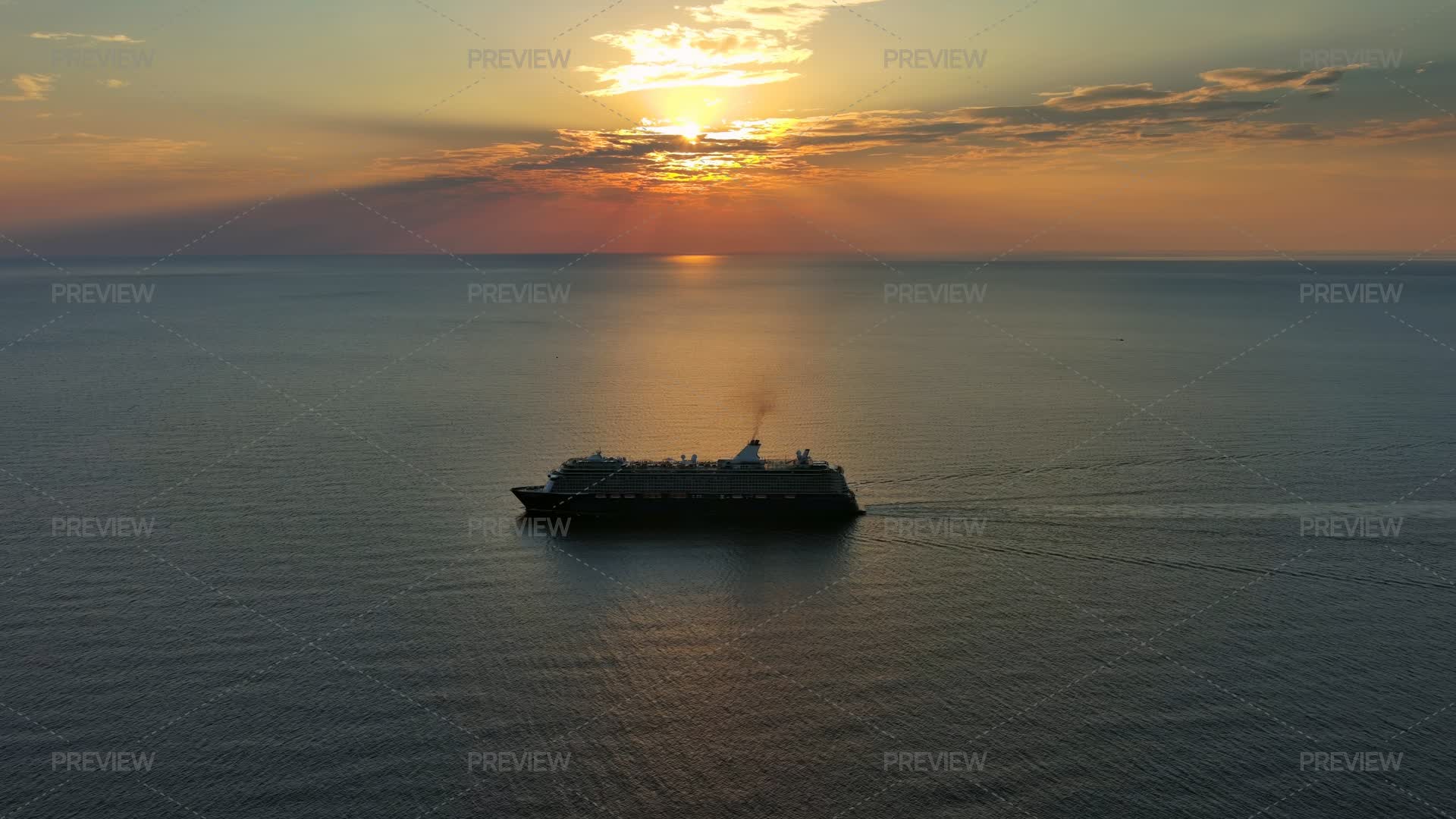 Uss Decatur Sunset Cruise Ship During Sunset - Stock Photos | Motion Array