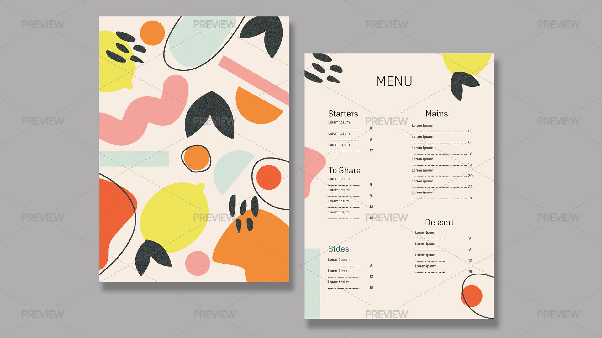 Abstract Fruits Restaurant Menu by Wavebreak Media - Graphics | Motion ...