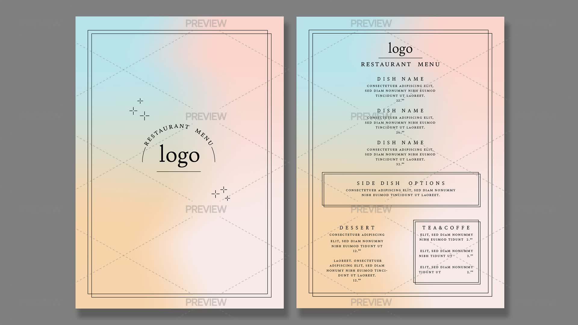 Gradient Restaurant Menu - Graphics | Motion Array