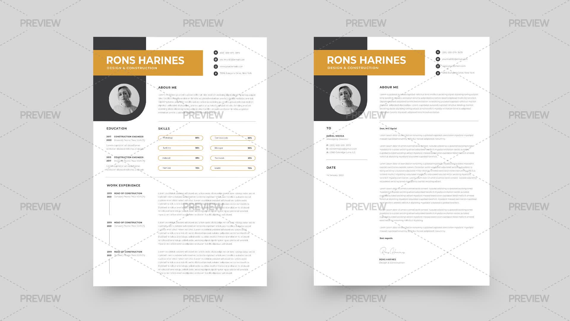 CV Resume Template - Graphics | Motion Array