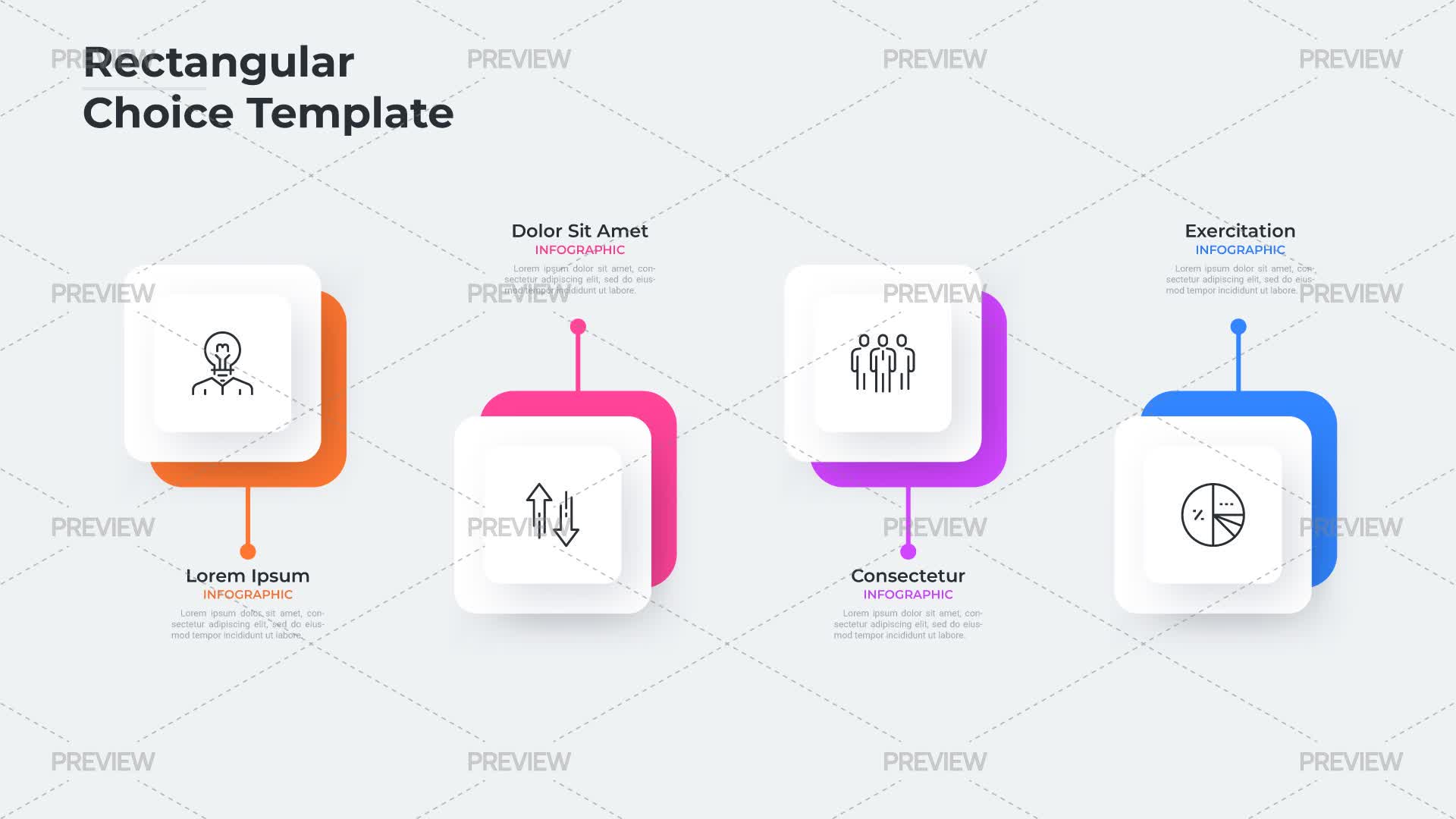 Rectangular Choice Infographic Presentation Slide Template - Graphics ...
