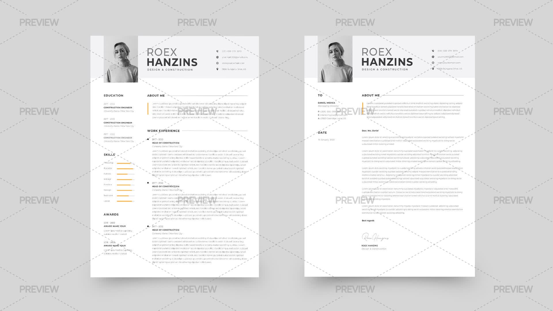 CV Resume Template - Graphics | Motion Array