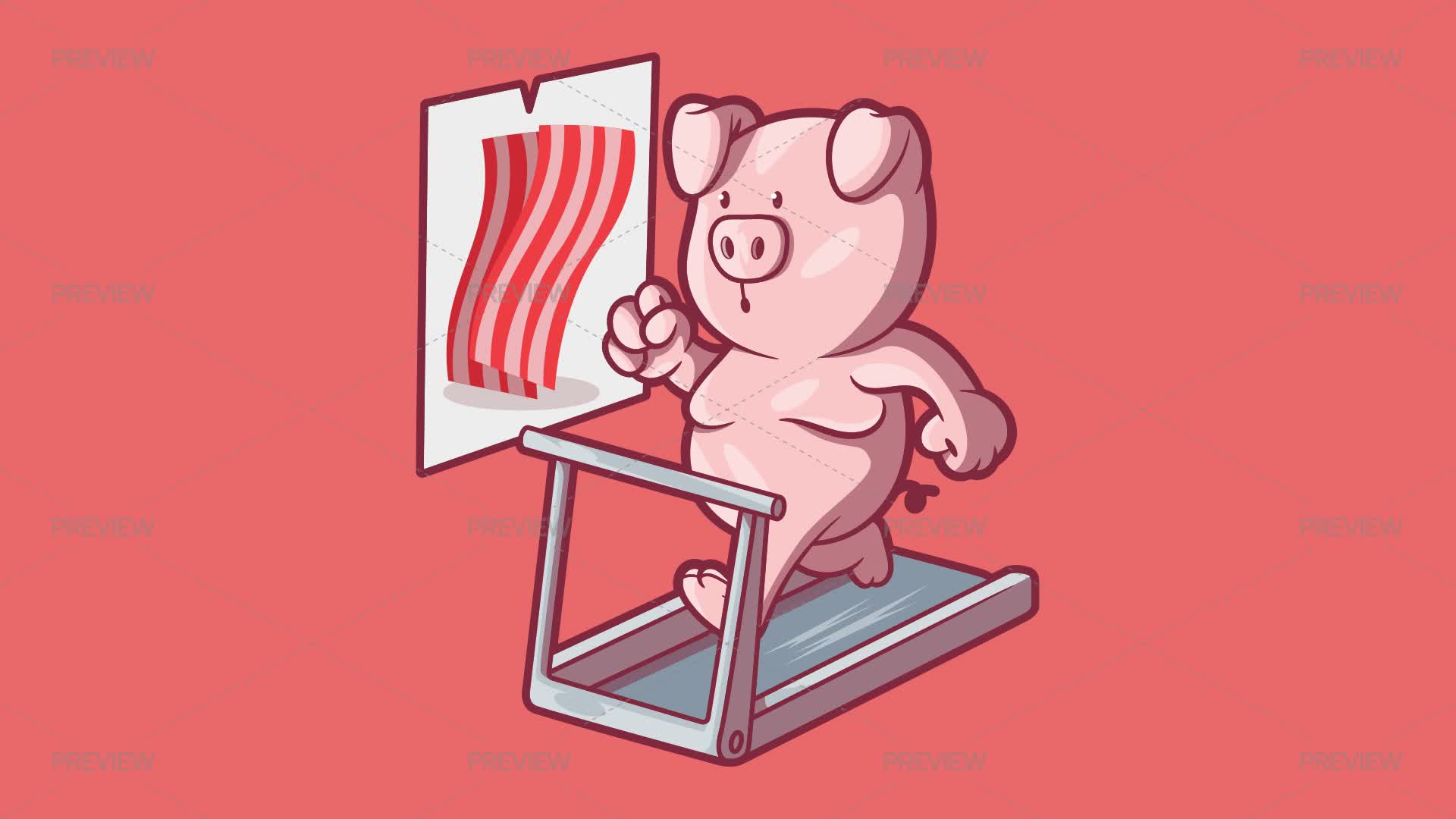 Pig Running Machine Running Pig Character by pedrorsfernandes - Graphics | Motion Array