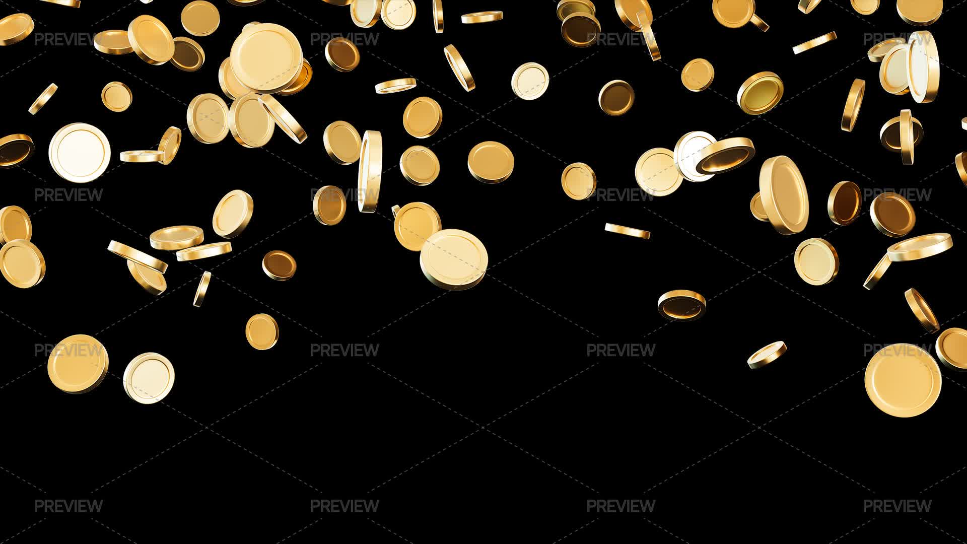 Coin Stack Overlay Falling Golden Coins Overlay by Creativebird - Graphics | Motion Array