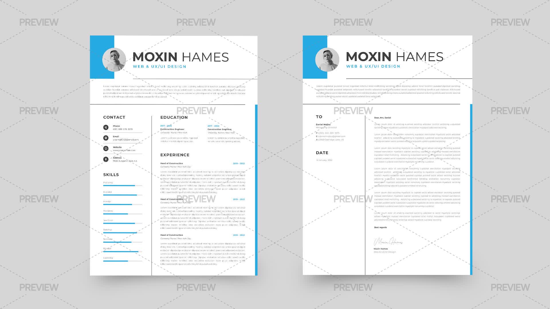 CV Resume Template - Graphics | Motion Array