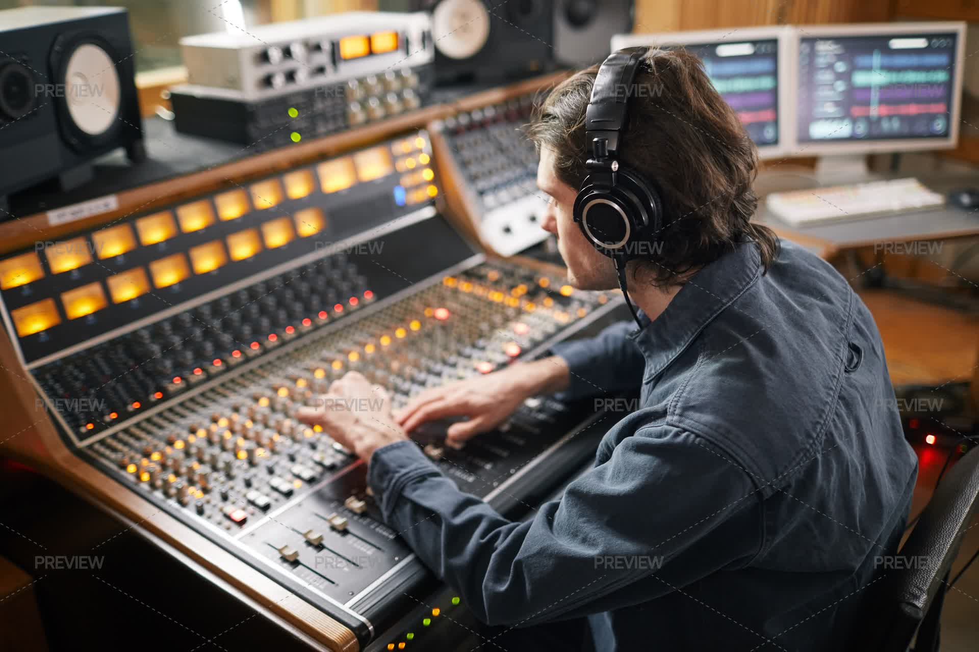 Music Producer Mixing In Recording Studio by SeventyFour - Stock Photos ...