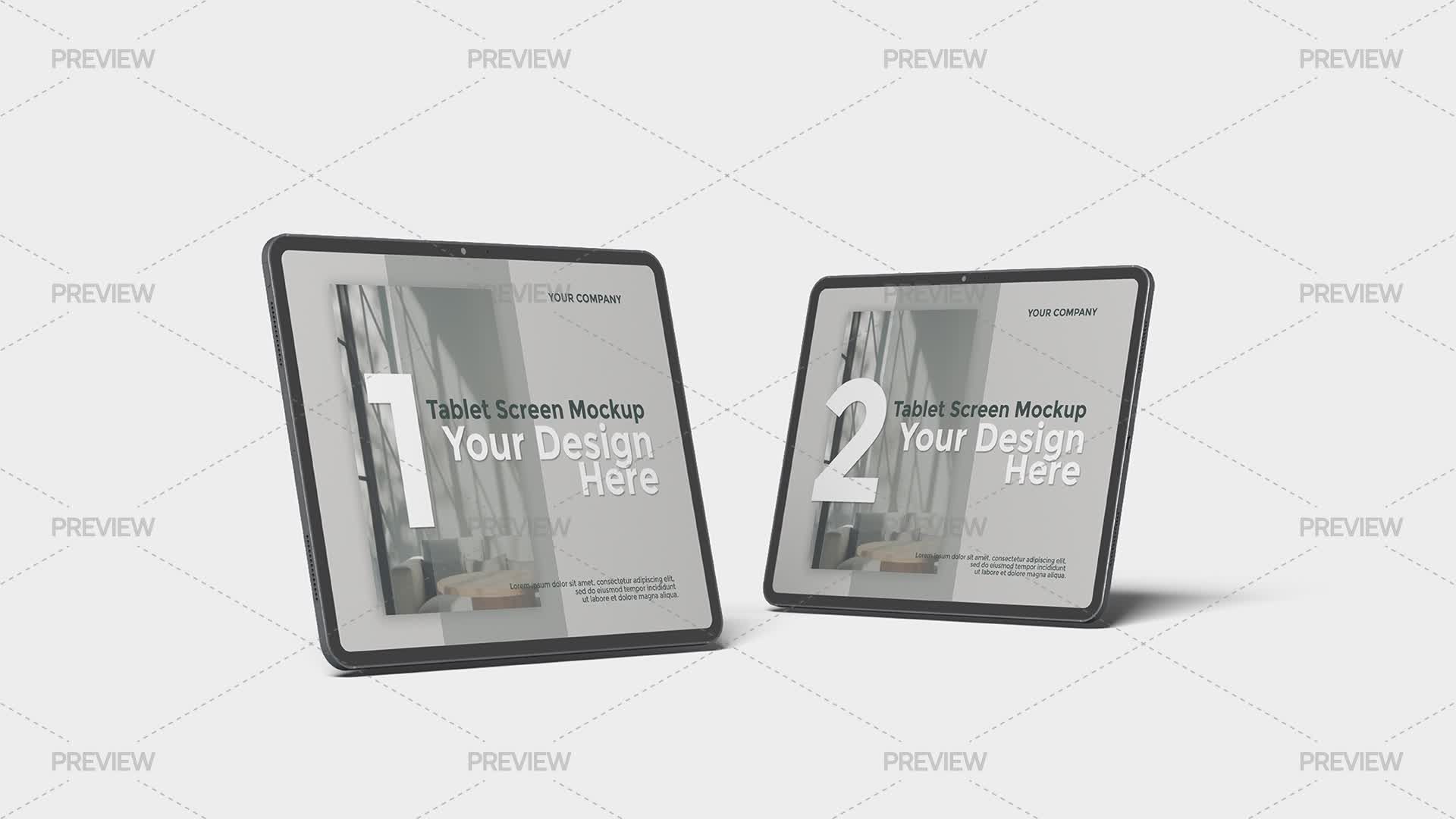 2 Tablet Screens Mockup - Graphics | Motion Array