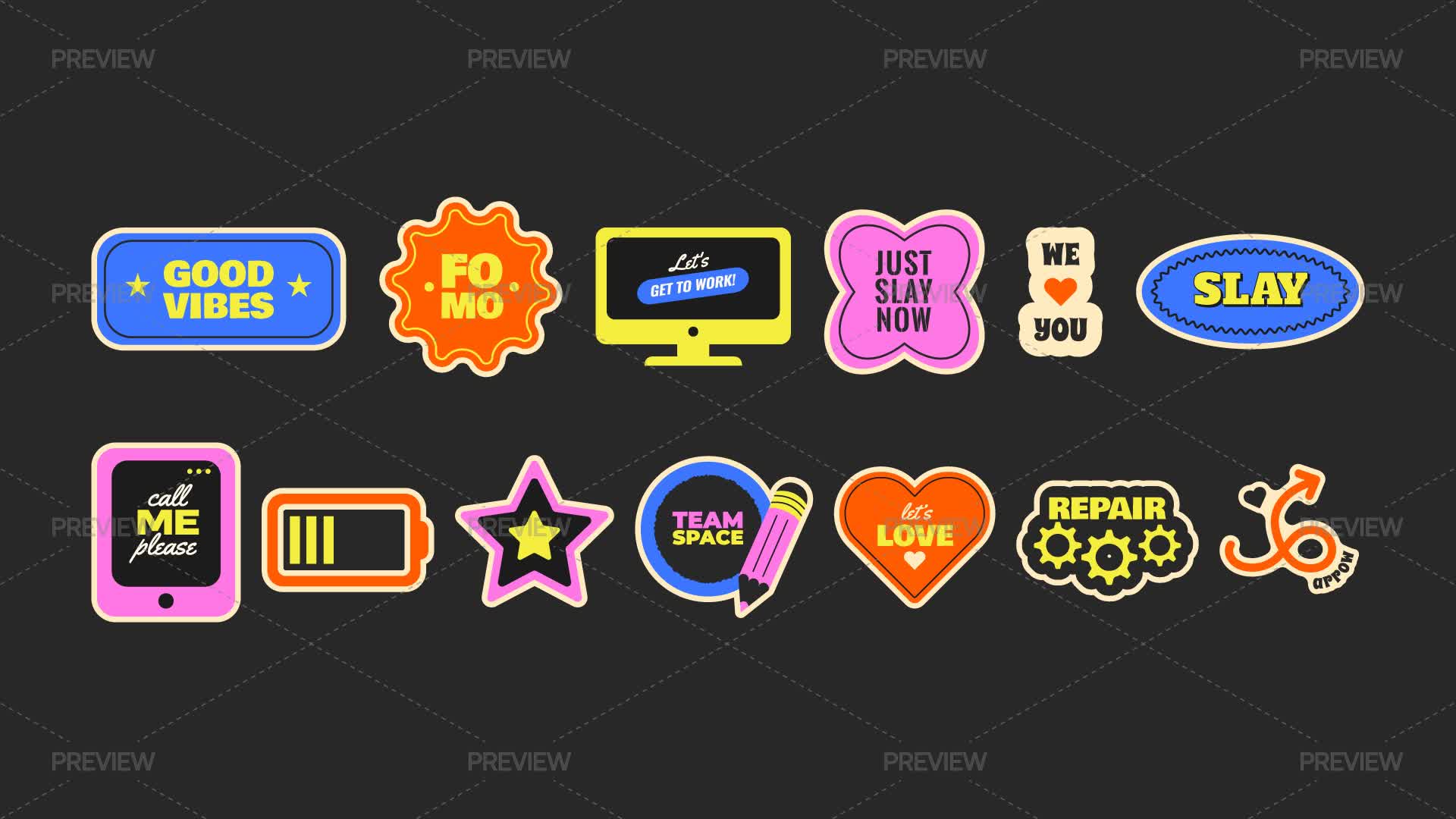 Motivational Stickers - Graphics | Motion Array