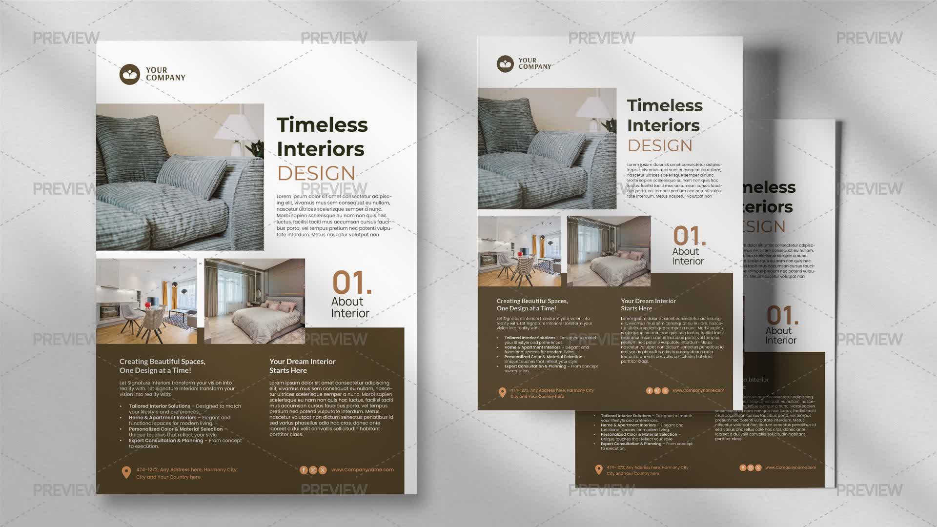 Interior Design Flyer Template - Graphics | Motion Array