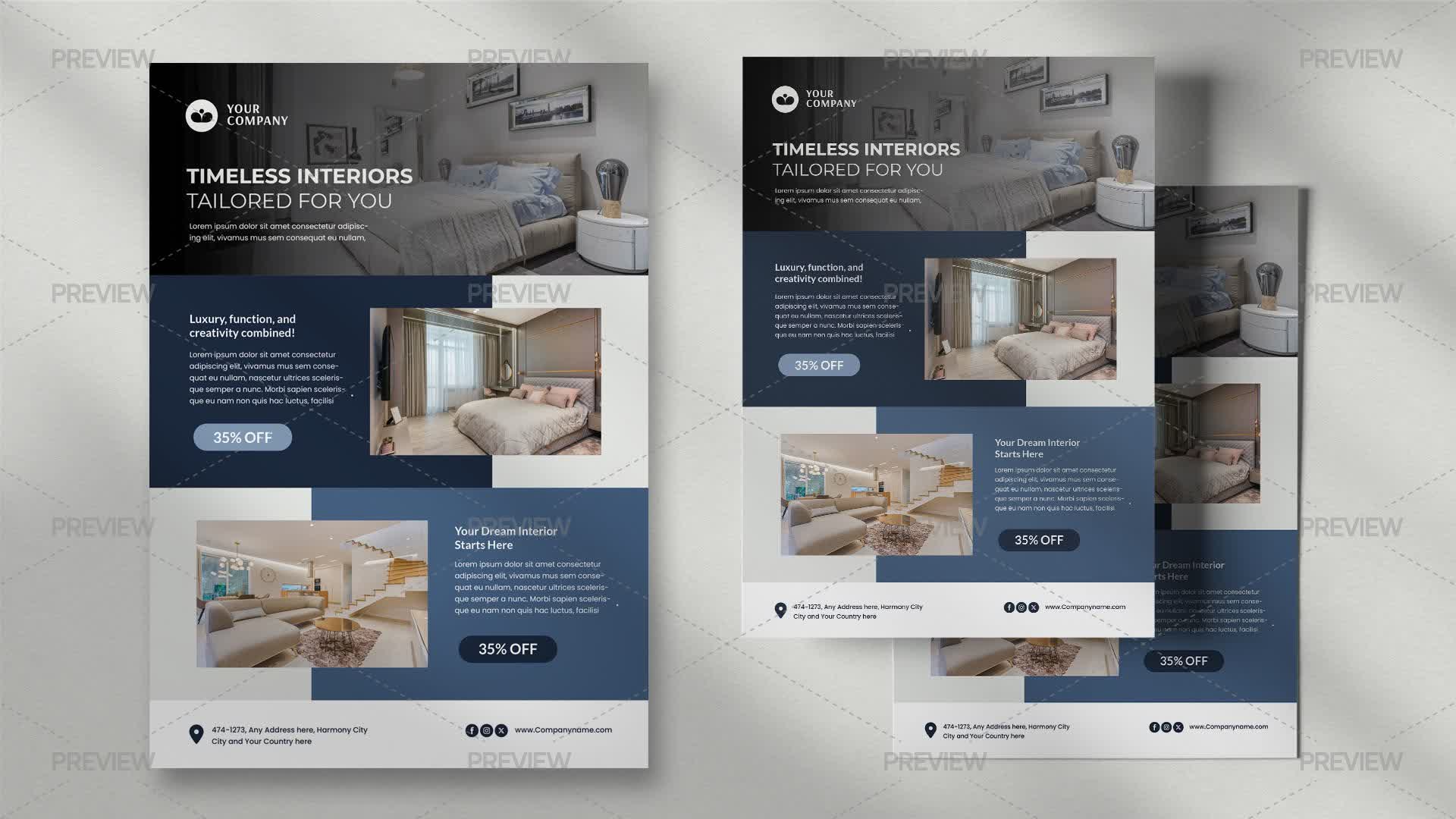 Interior Design Flyer Template - Graphics | Motion Array