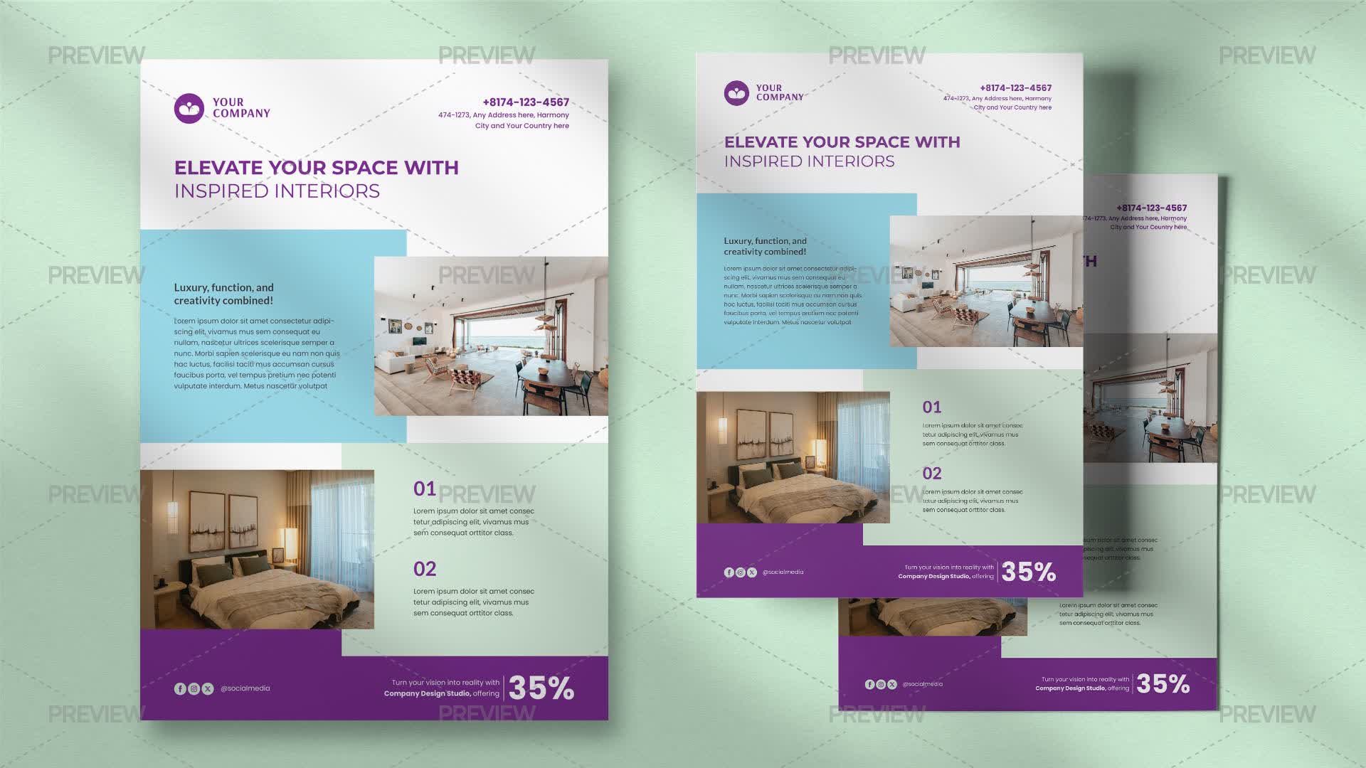 Interior Design Flyer Template - Graphics | Motion Array