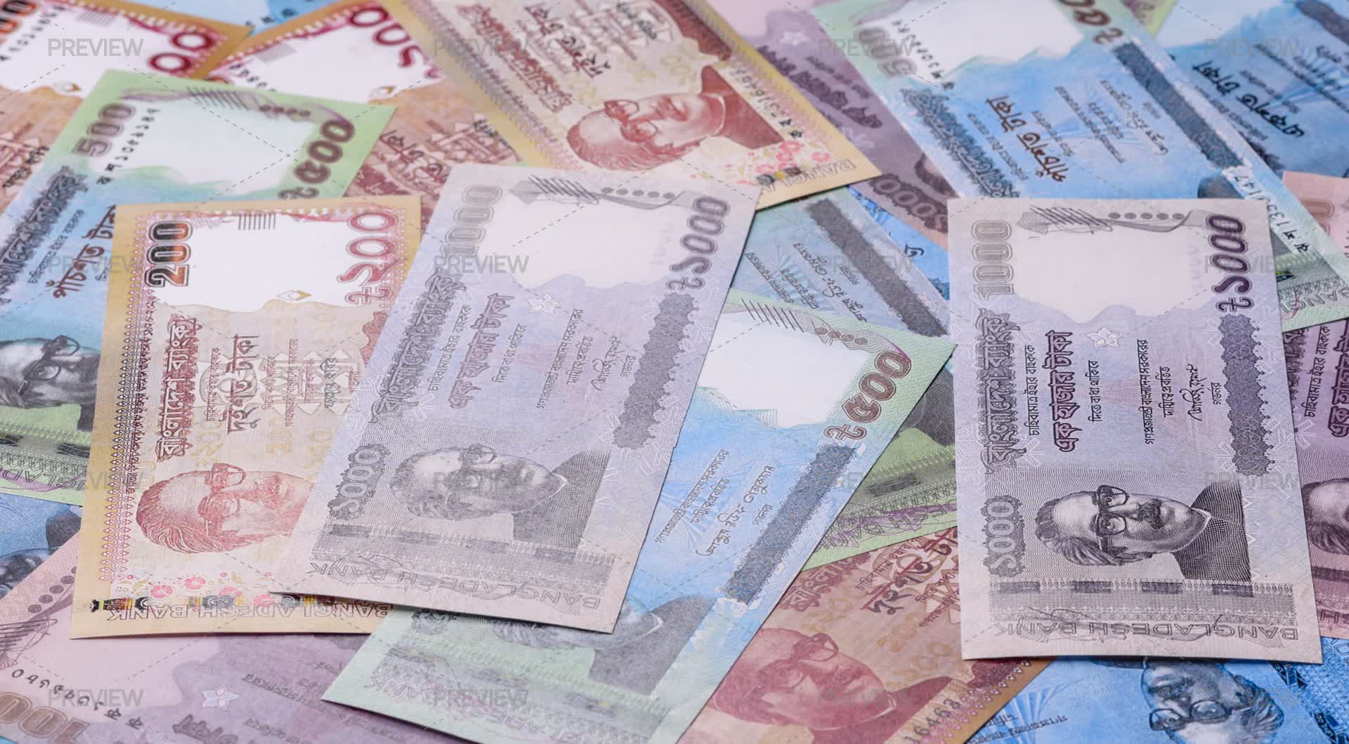 Bangleesh Notes Money, Paper Currency Of Bangladesh, Taka Notes - Stock Photos | Motion ...