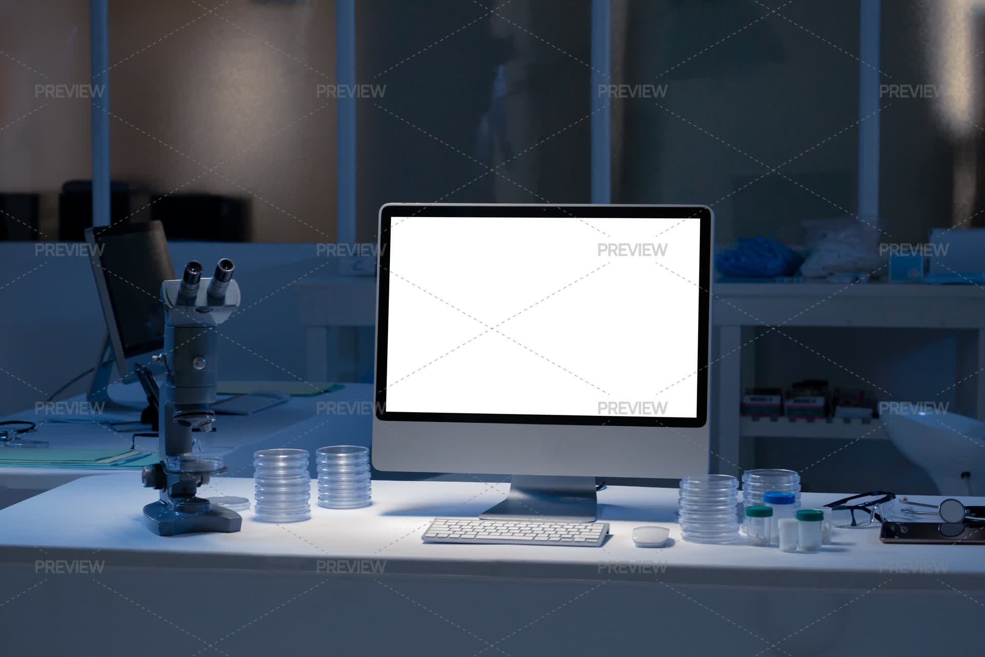 Labgem Desk Laboratory Desk With Equipment - Stock Photos | Motion Array
