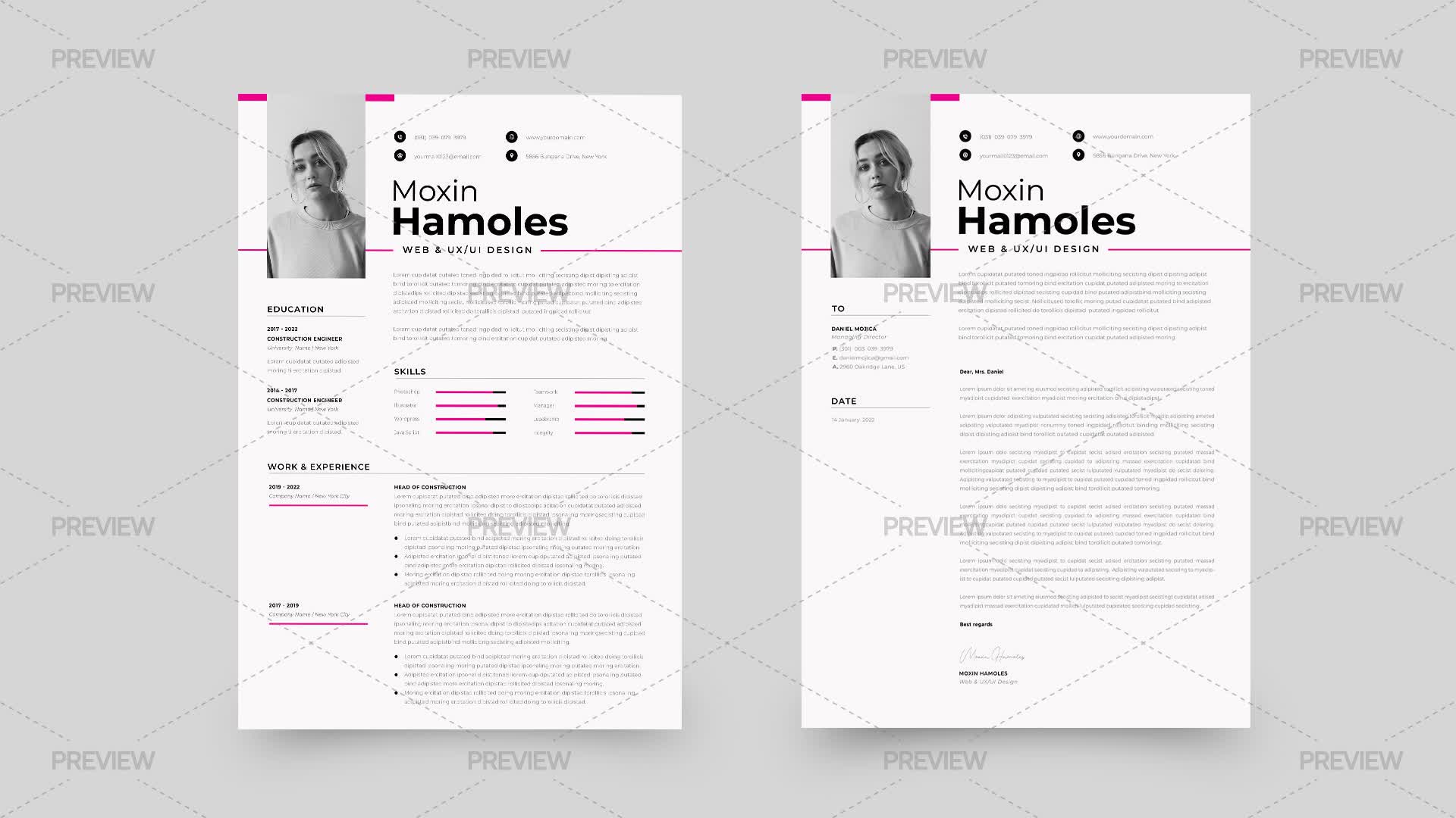 CV Resume Template - Graphics | Motion Array