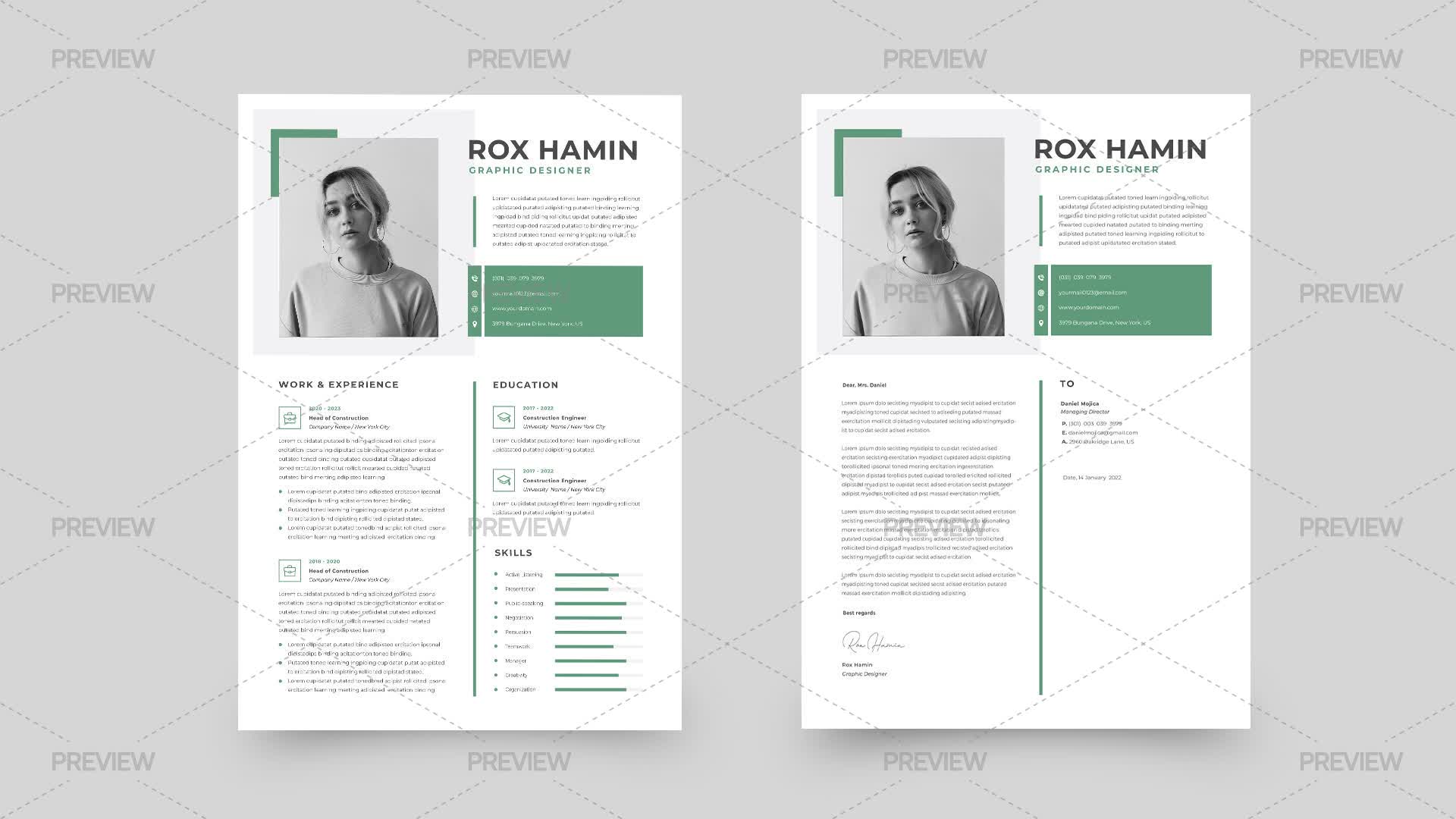CV Resume Template - Graphics | Motion Array