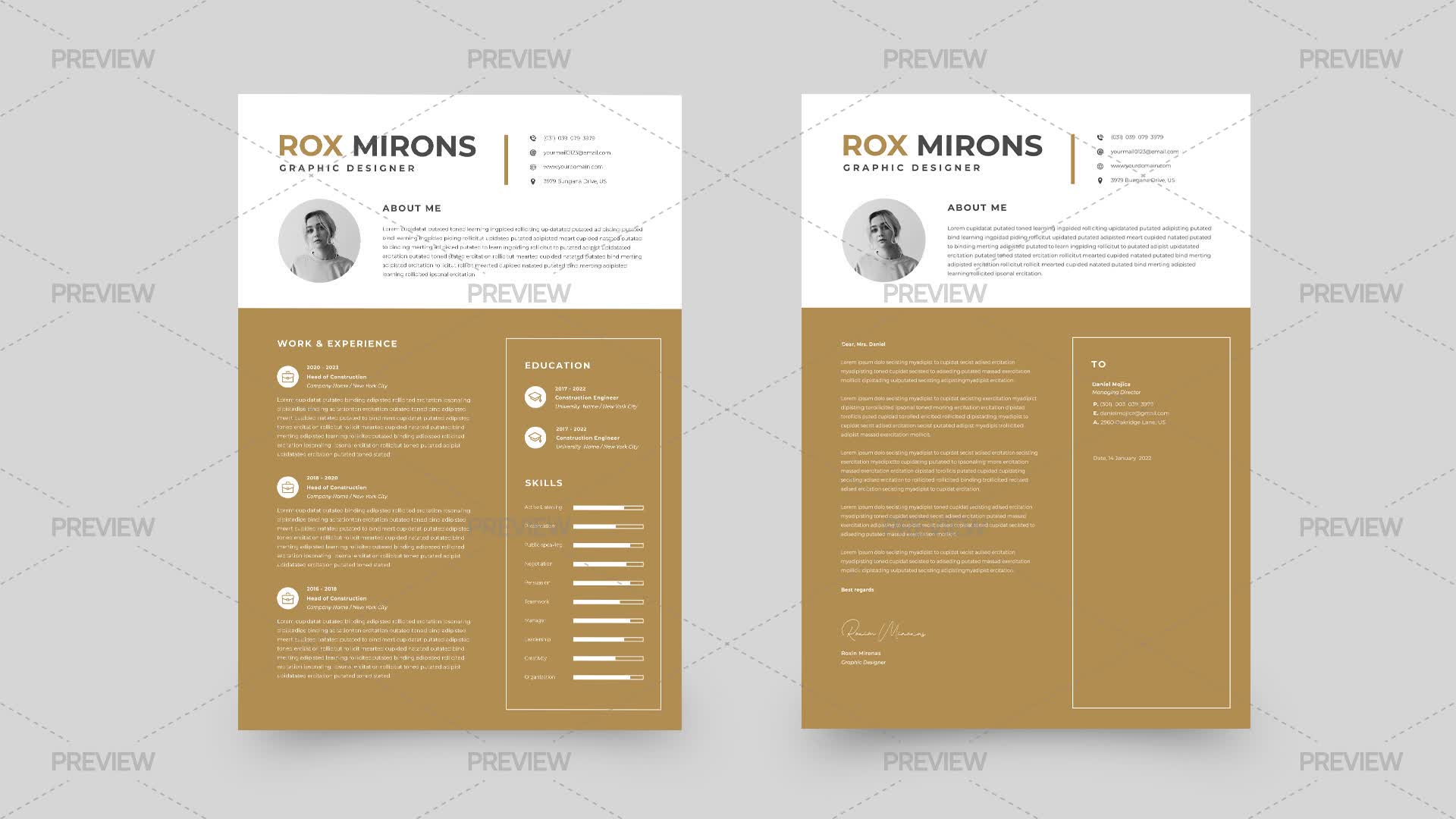 CV Resume Template - Graphics | Motion Array