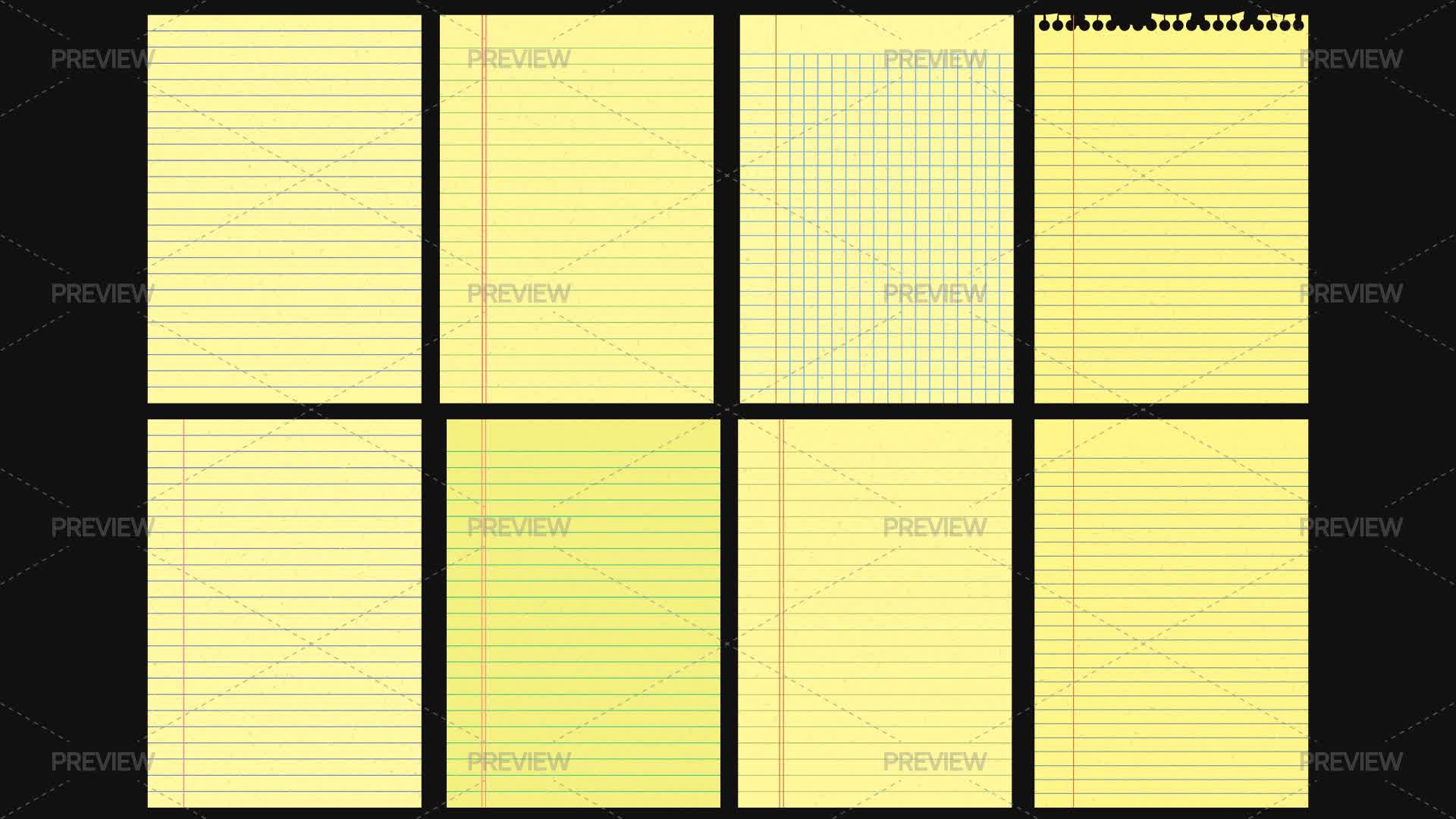 Yellow Lined Paper Sheets by Anna Orlova - Graphics | Motion Array