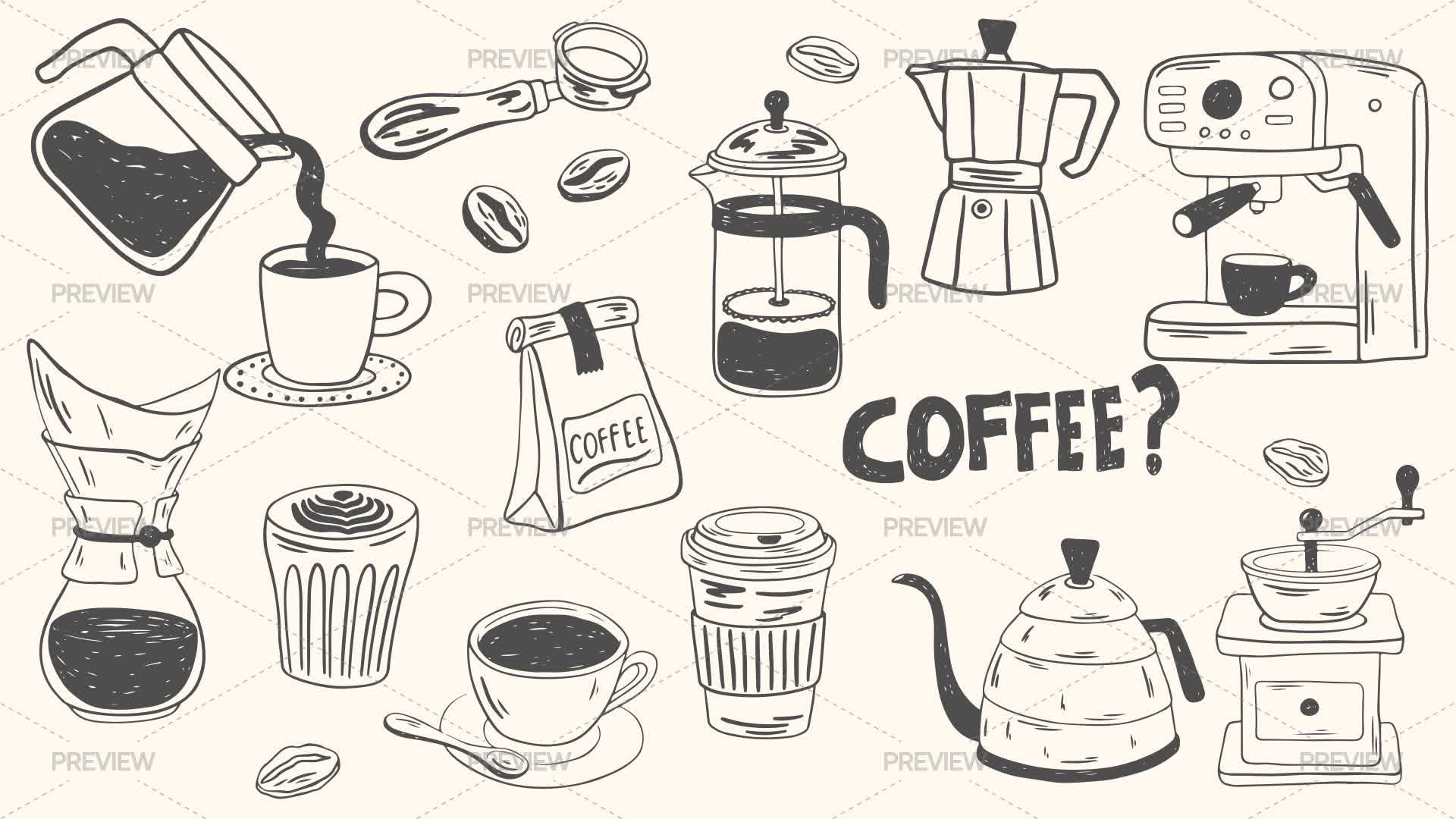 Coffee Motion Graphics Coffee Elements by PawLoveArt - Graphics | Motion Array
