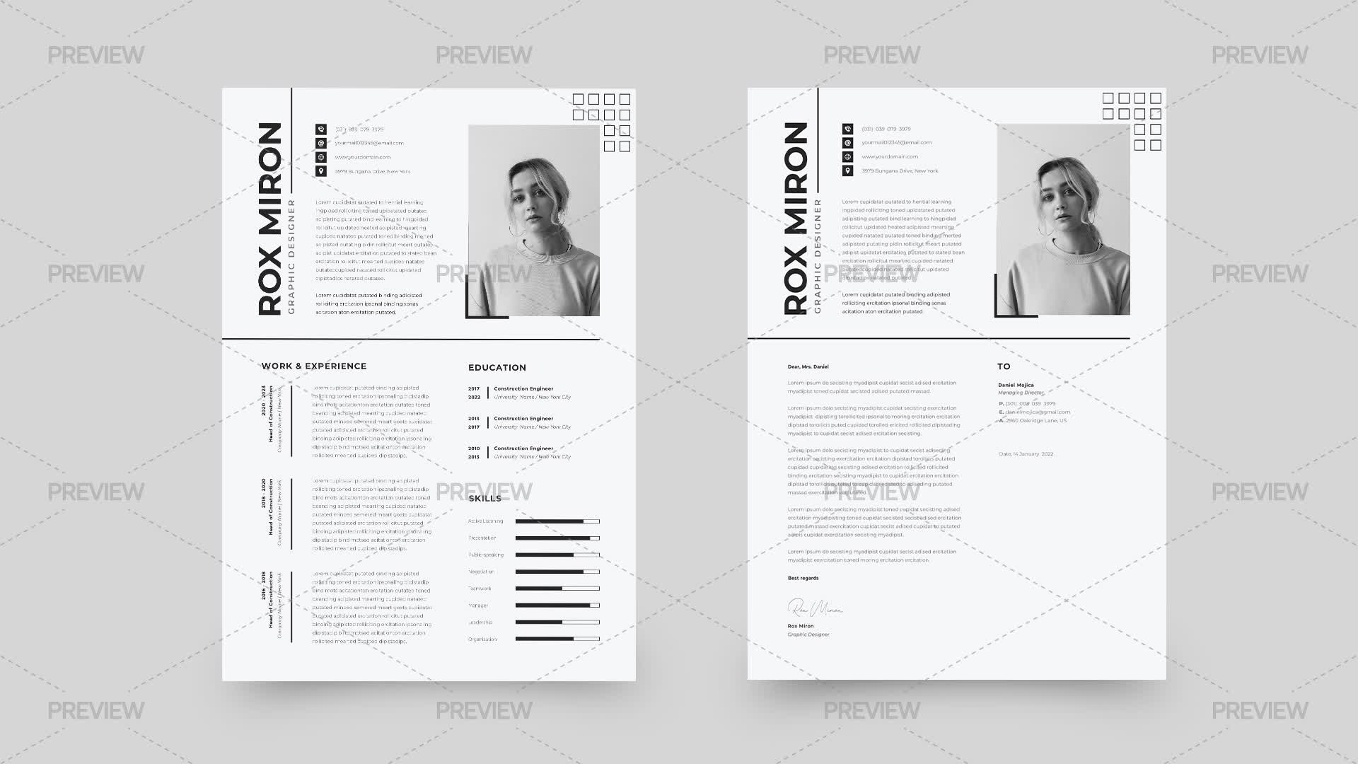 CV Resume Template - Graphics | Motion Array