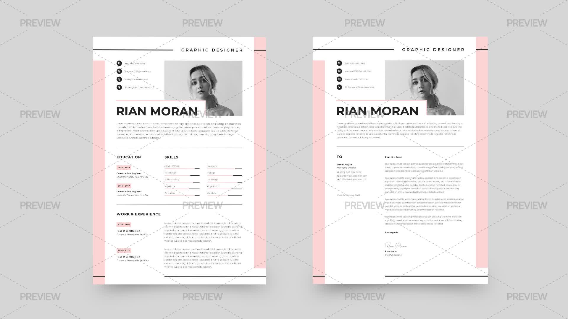 CV Resume Template - Graphics | Motion Array