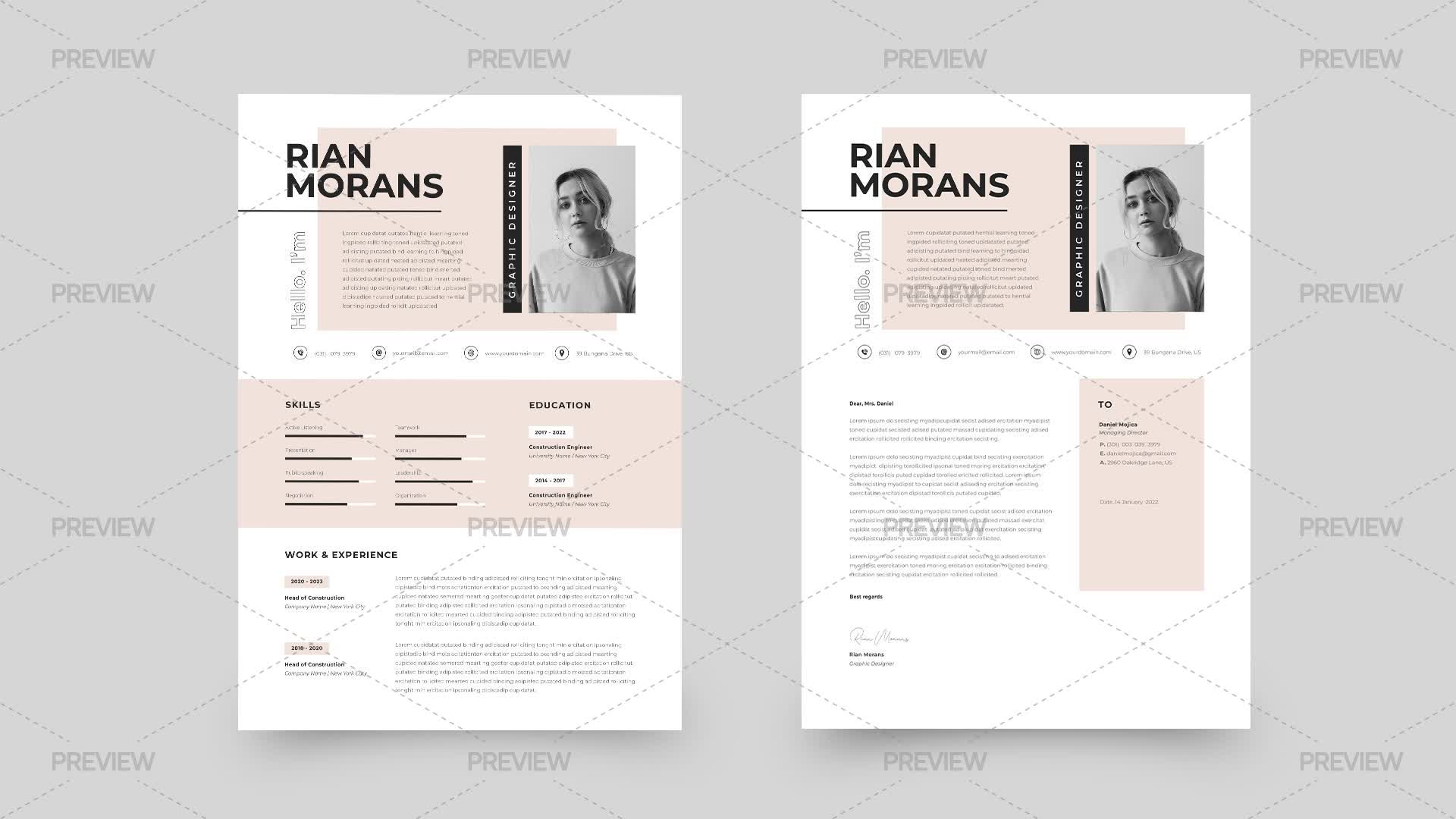 CV Resume Template - Graphics | Motion Array