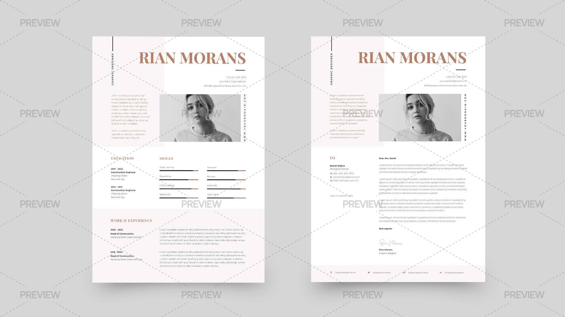 CV Resume Template - Graphics | Motion Array
