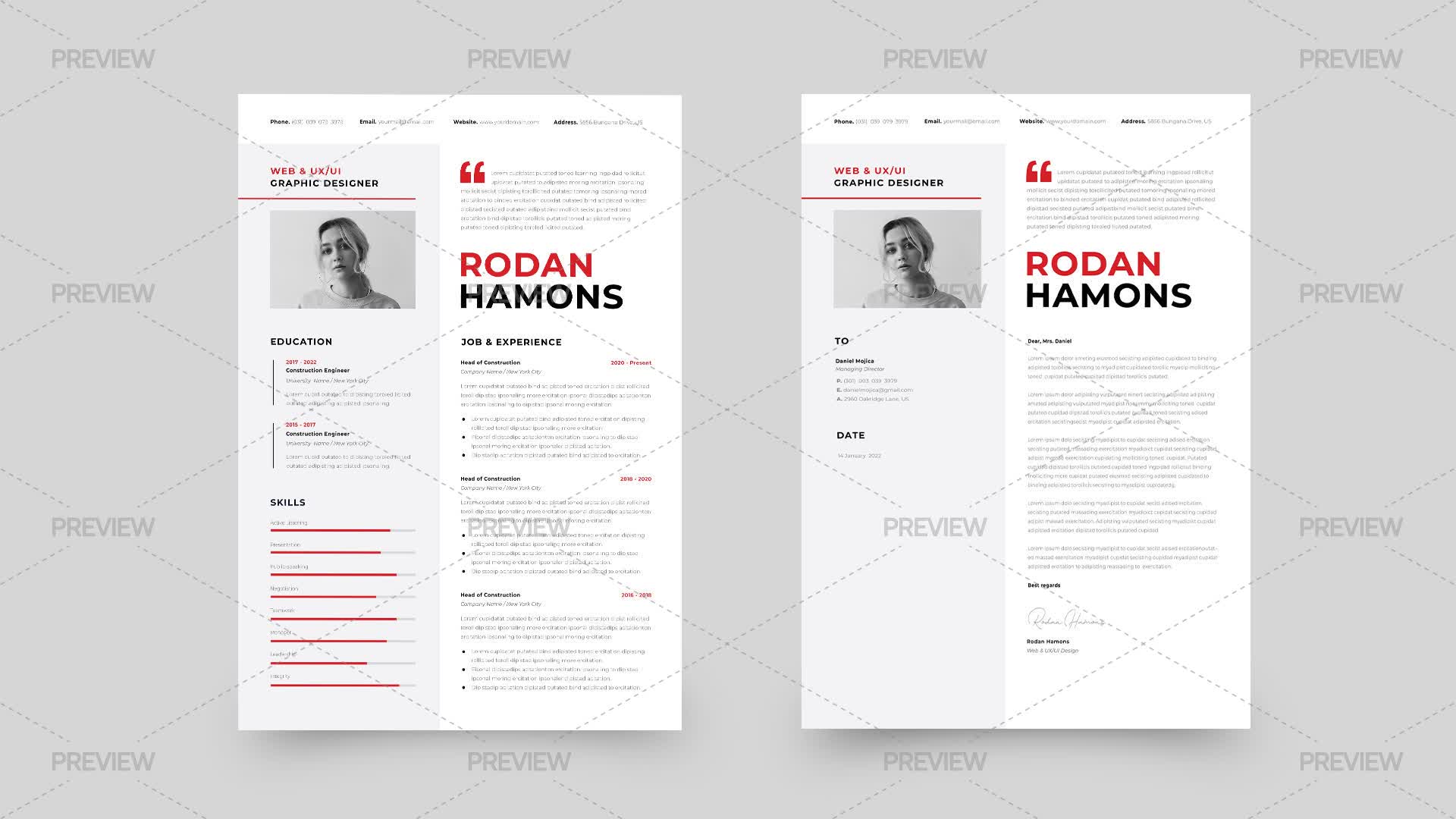CV Resume Template - Graphics | Motion Array