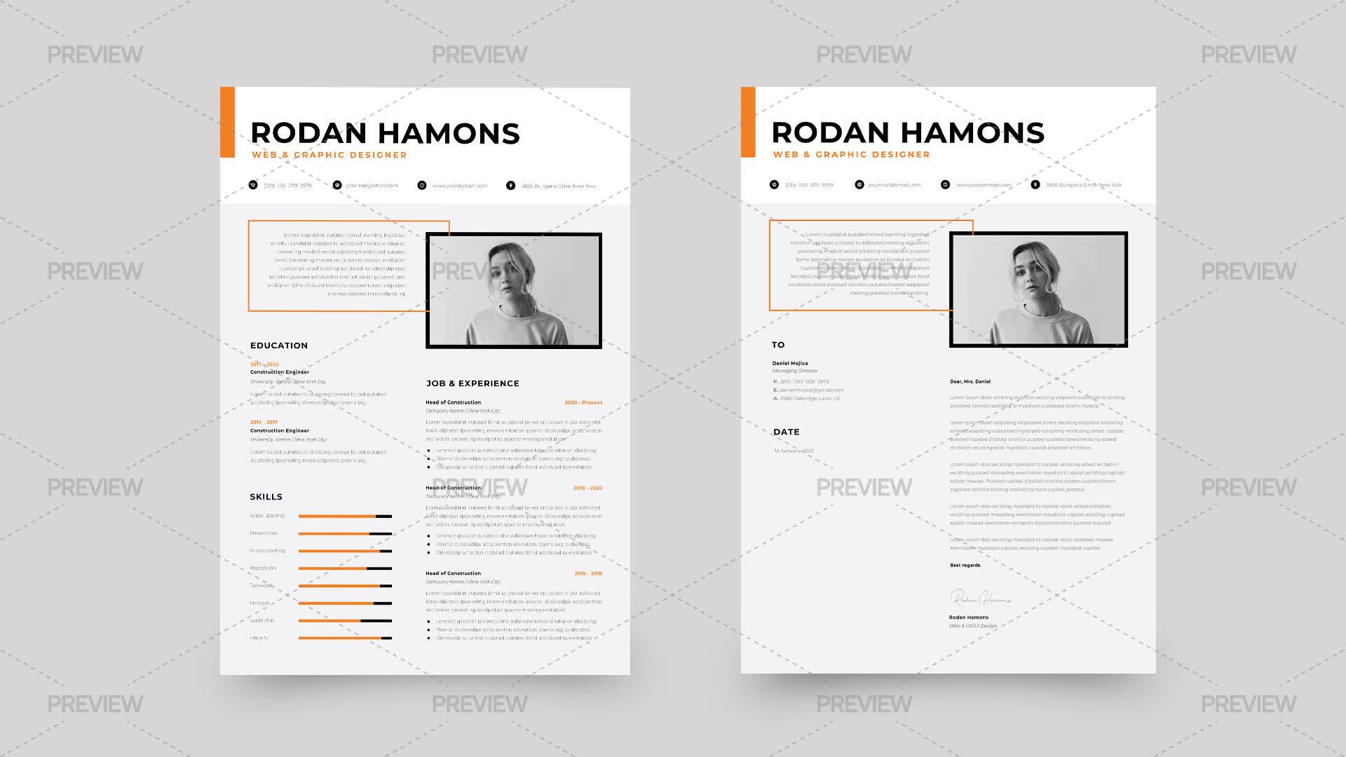 CV Resume Template - Graphics | Motion Array