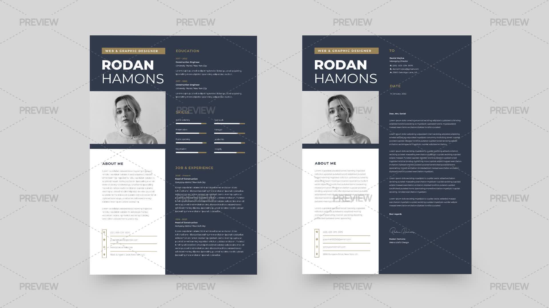 CV Resume Template - Graphics | Motion Array