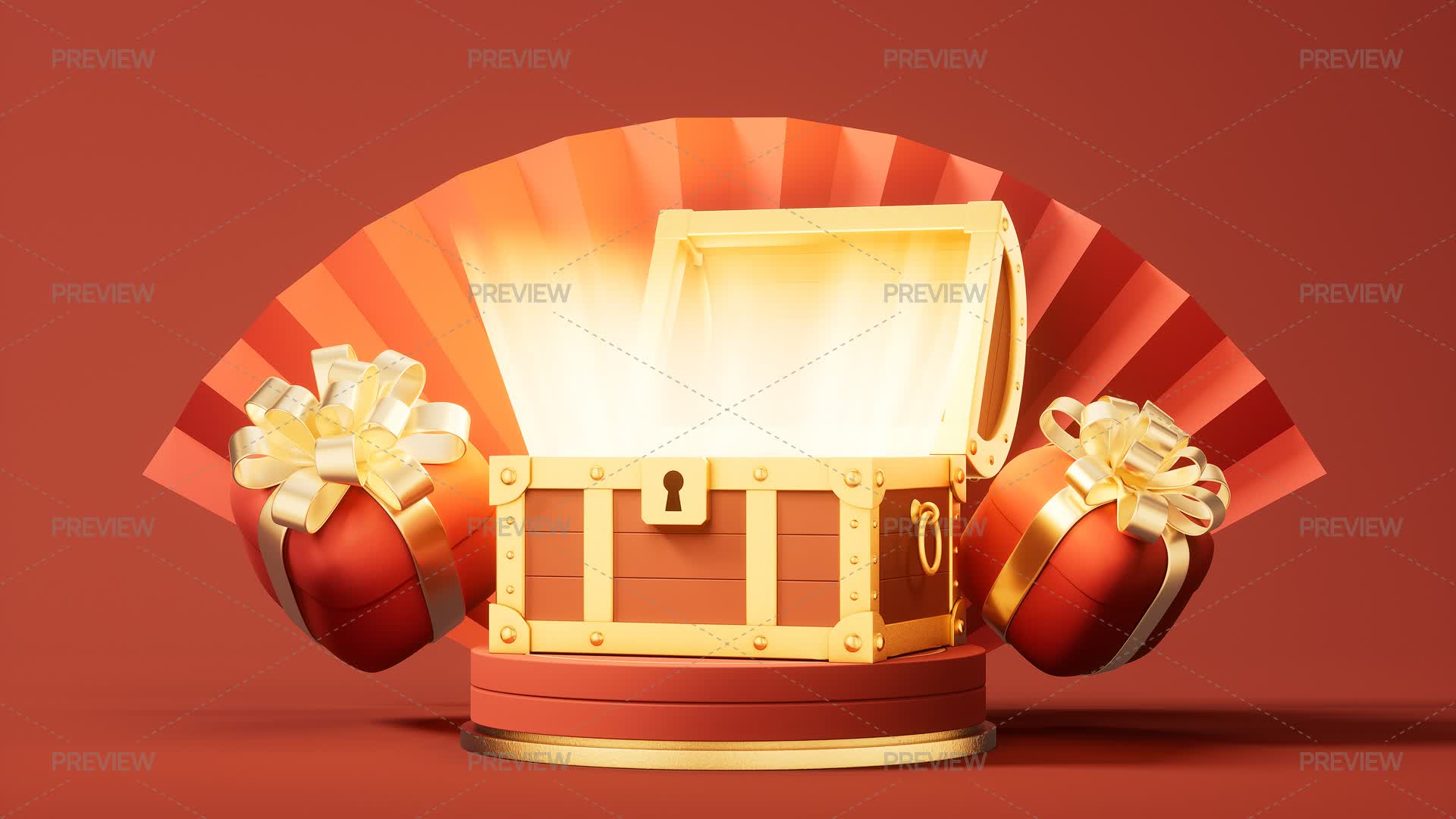 Treasure Box Moving Treasure Chest And Gift Boxes - Graphics | Motion Array