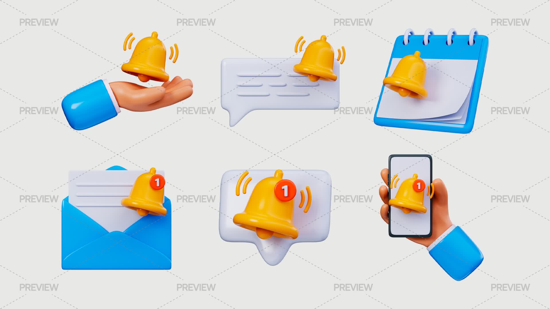 Bell Notification Stickers - Graphics | Motion Array