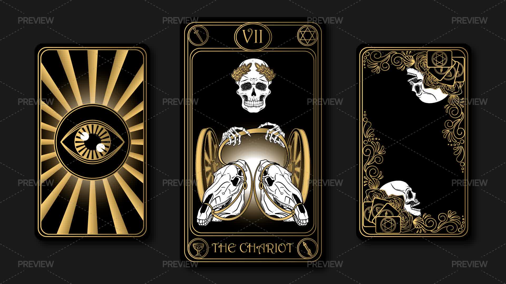 The Chariot Tarot Card With 2 Covers - Graphics | Motion Array