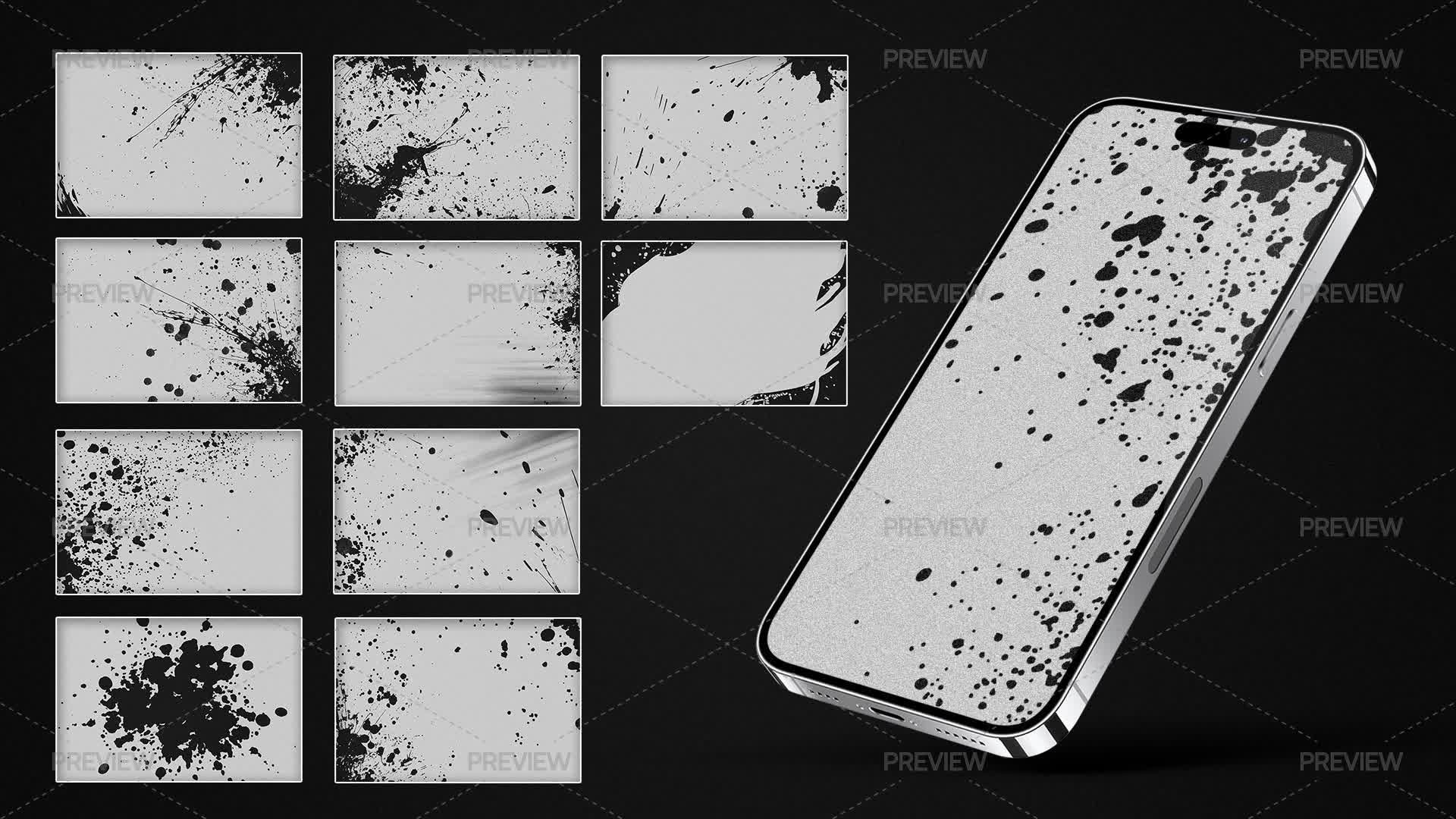 Motion Splatter Ink Splatter Overlays by Pitchlook - Graphics | Motion Array