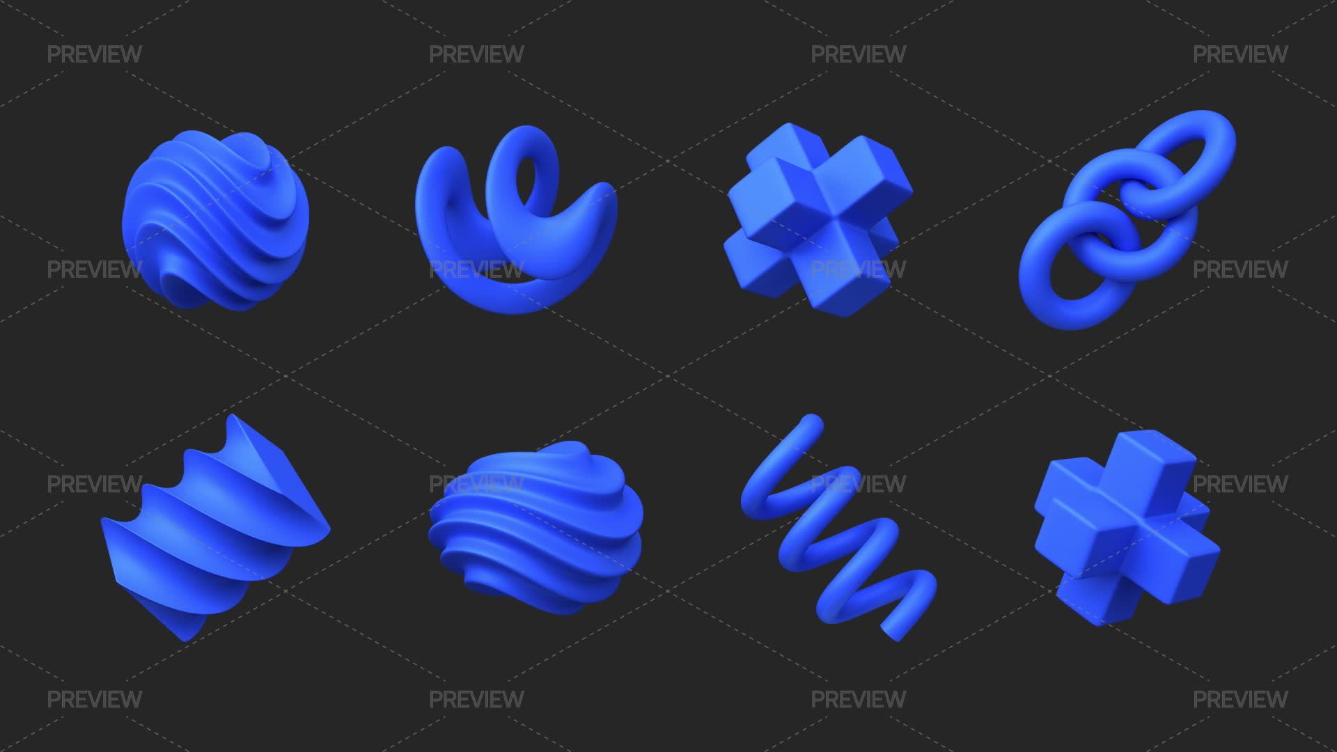 3D Abstract Blue Shapes by Nika Ray - Graphics | Motion Array