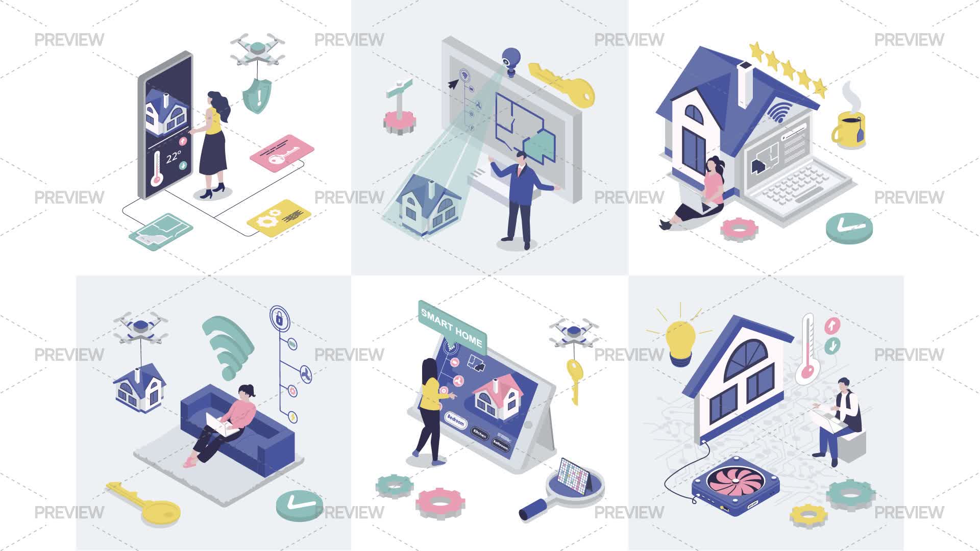 Smart Home Graphics Smart Home Illustrations - Graphics | Motion Array