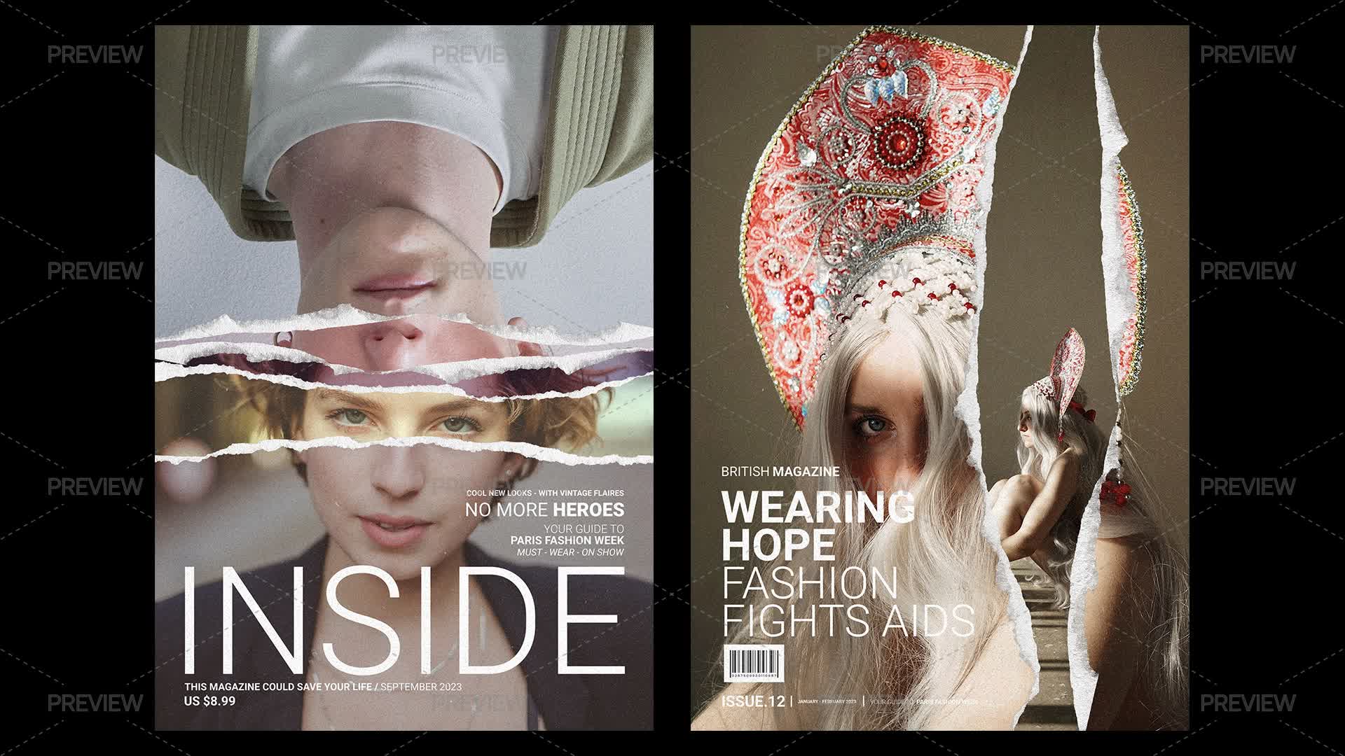 2 Torn Magazine Cover Templates by Pixflow.net - Graphics | Motion Array