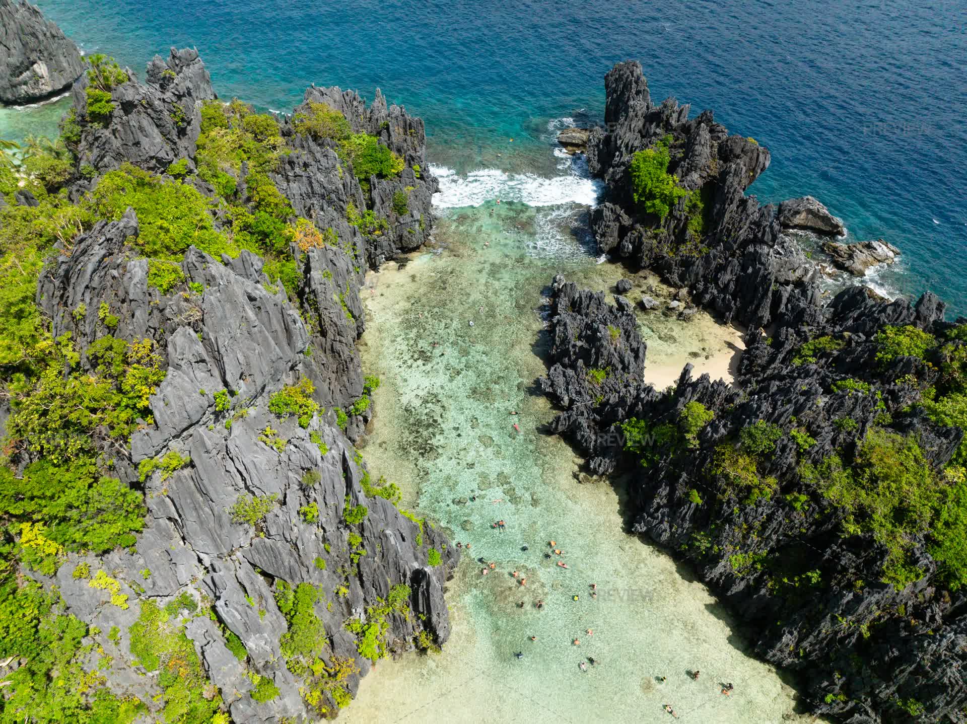 Limestone Philippines Rocks Splendid Limestone Rocks In Hidden Beach. Matinloc Island. El Nido ...