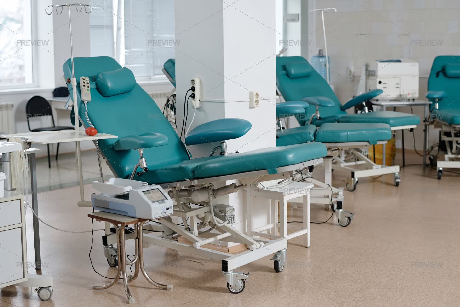 Interior Of Blood Donation Center In Clinic - Stock Photos | Motion Array