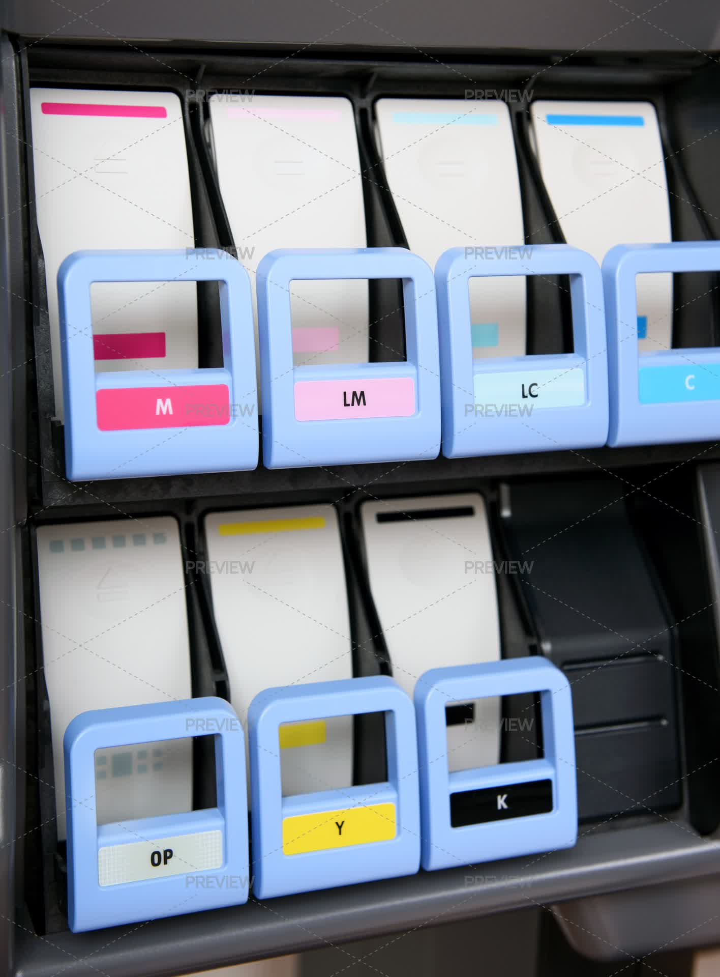 Array Ink Large Format Printer Showing Ink Cartridge - Stock Photos | Motion Array