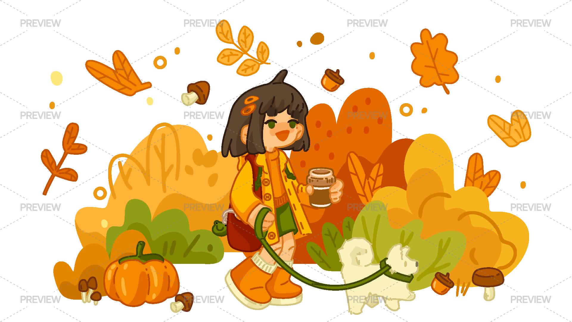 Fall Walk Graphics Fall Season Outdoor Walk by pepiyoinlo - Graphics | Motion Array