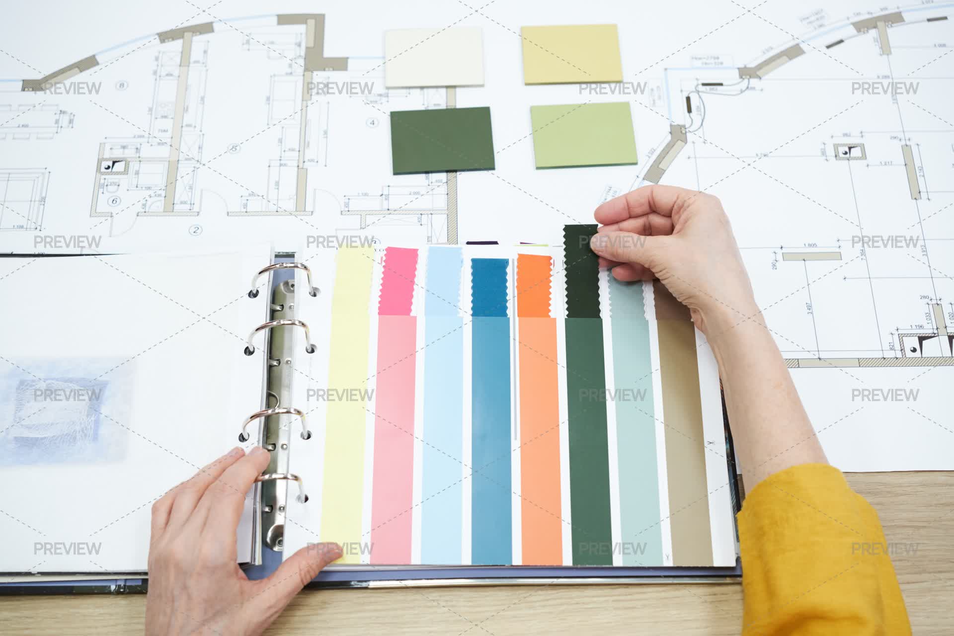 Interior Designer Choosing Color For Project - Stock Photos | Motion Array
