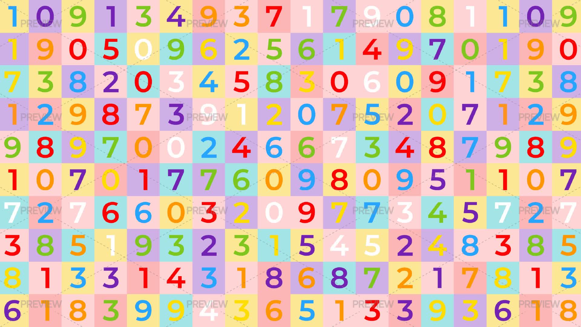 Colorful Numbers Seamless Pattern - Graphics | Motion Array